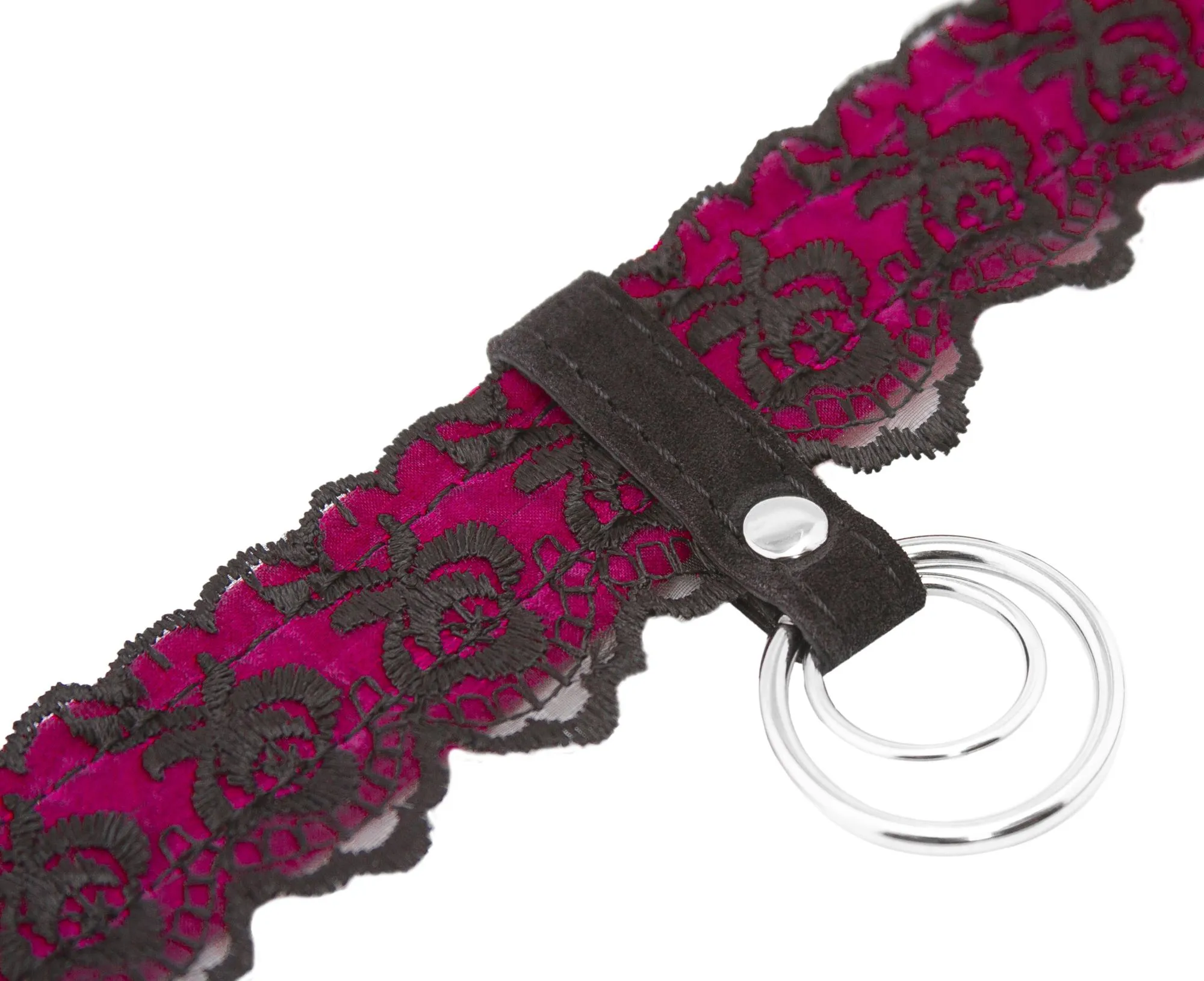 чокер pinkrabbit шарм кружевной со стразами, черно-красный в 