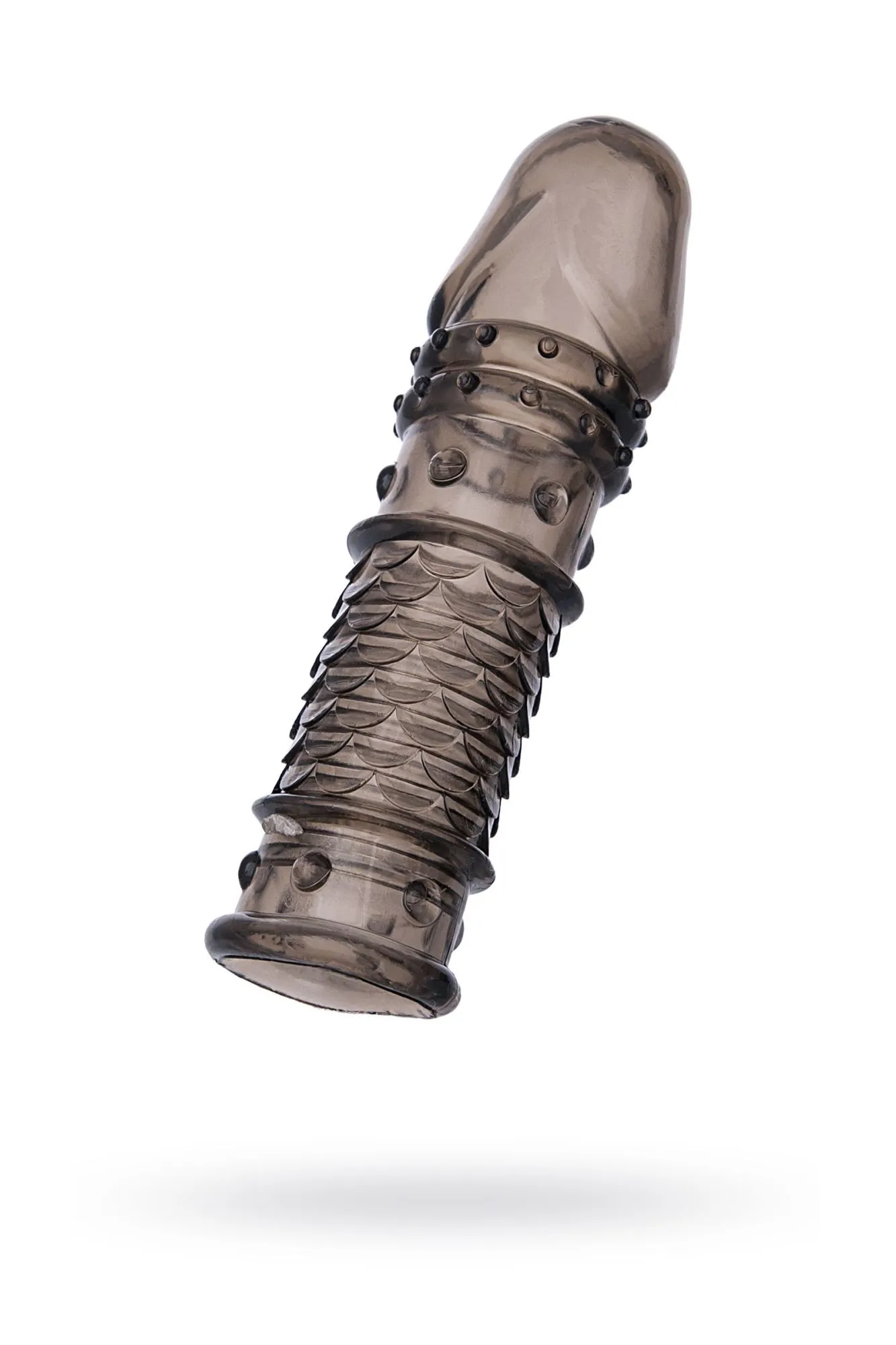 насадка toyfa xlover, для увеличения размера, tpe, черная прозрачная, 13,5 см в 