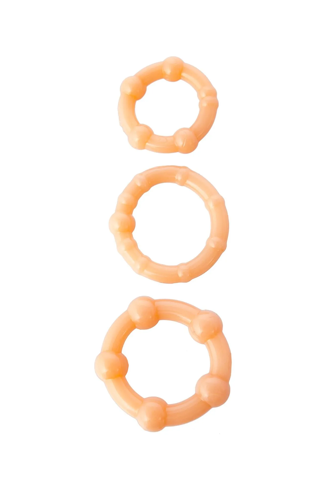 набор колец 3 шт, toyfa, pvc, телесный в 
