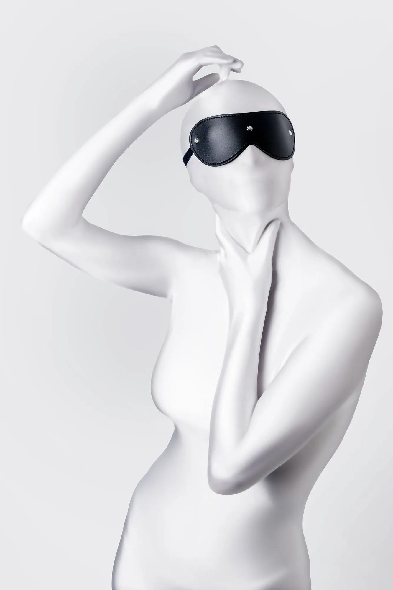 маска anonymo, pu кожа, черная, 24 см в 