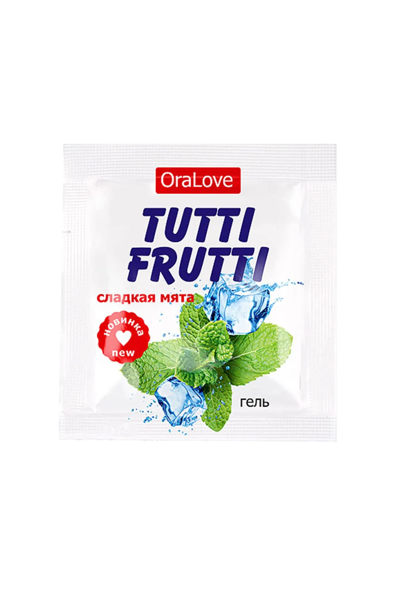 съедобная гель-смазка tutti-frutti для орального секса со вкусом сладкой мяты 4г по 20 шт в упаковке в 