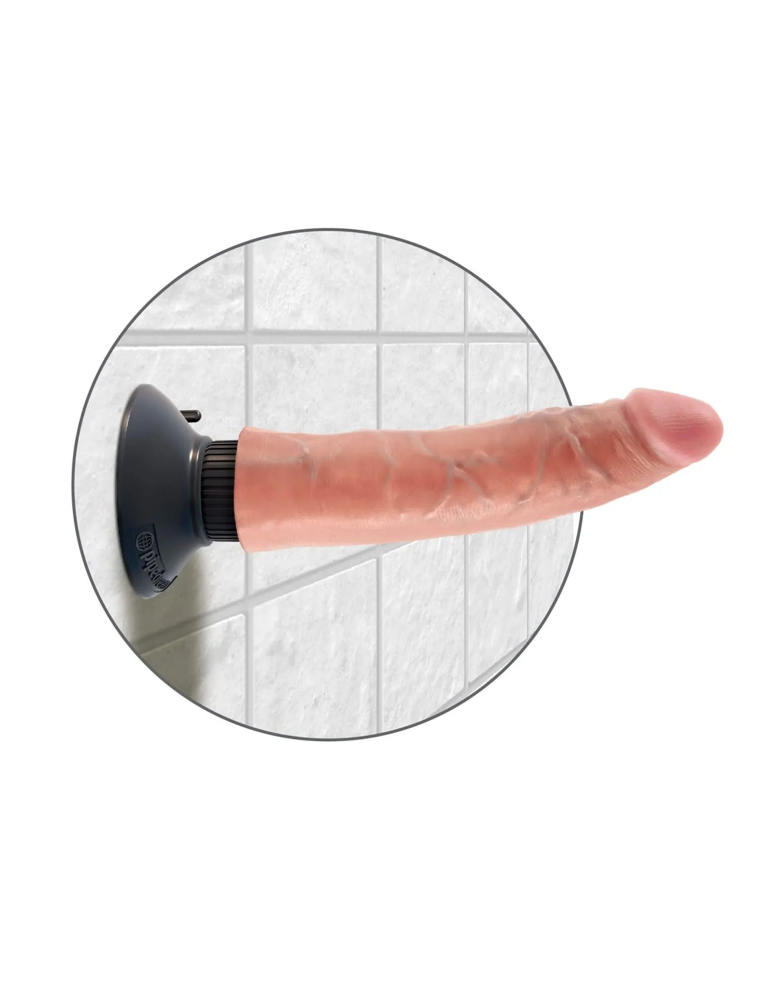 вибратор-реалистик гибкий king cock 7 inch vibrating cock, телесный в 