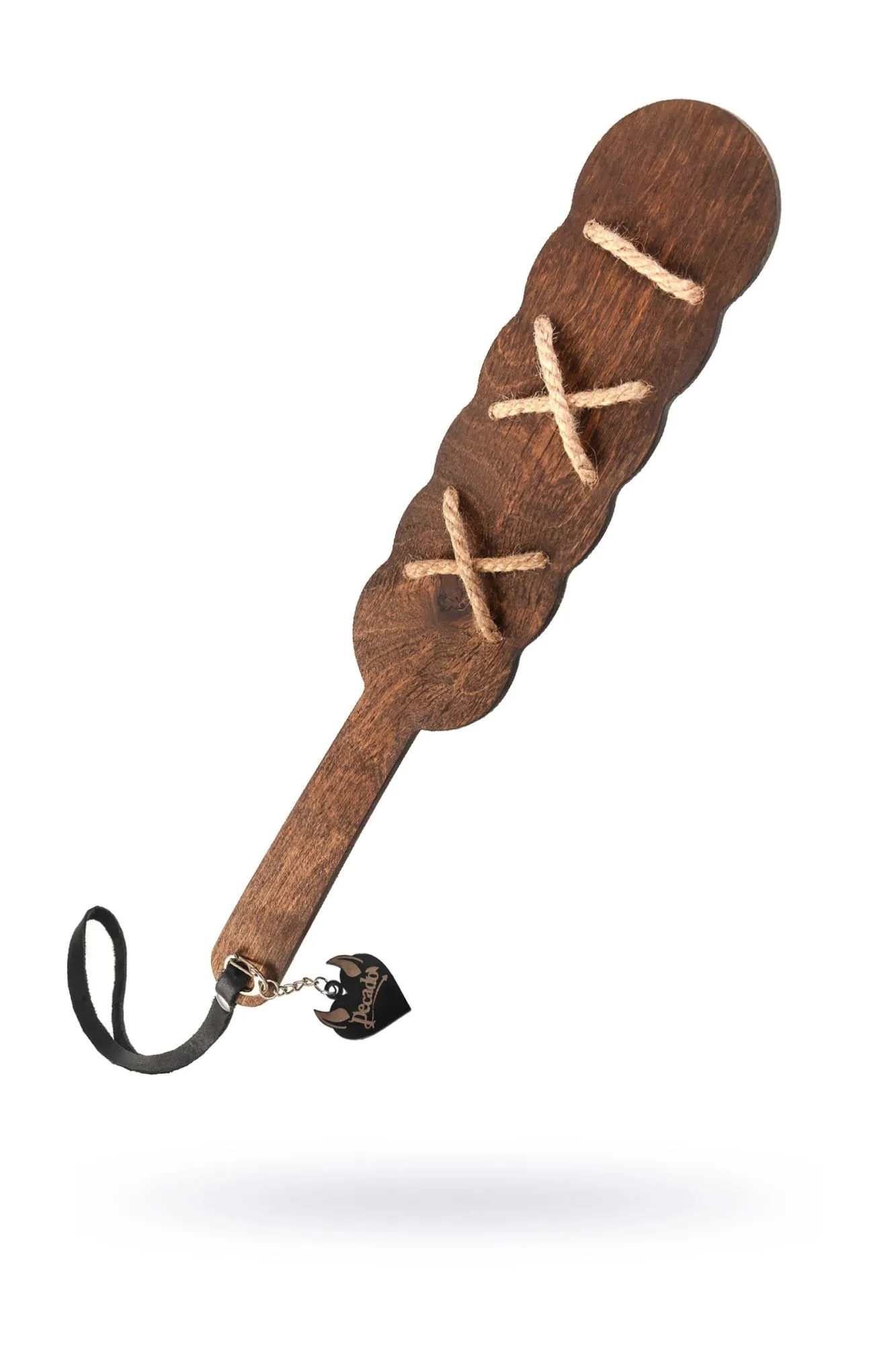 паддл pecado bdsm, с джутовой шнуровкой, натуральное дерево, коричневый в 