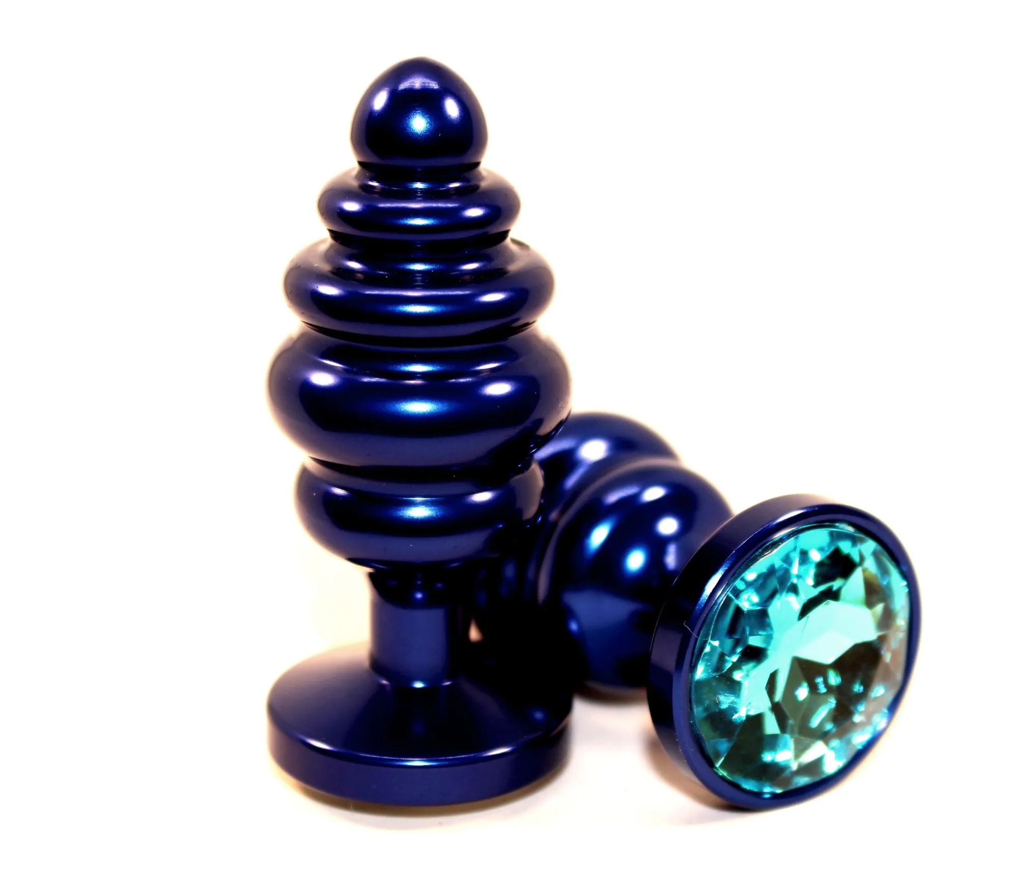 пробка металл 7,3х2,9см фигурная синяя голубой страз 47428-1mm в 