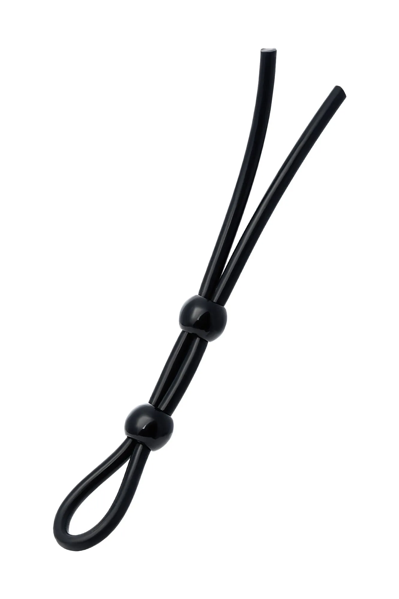 лассо на пенис a-toys by toyfa с двумя бусинами, силикон, черное, 19,5 см в 