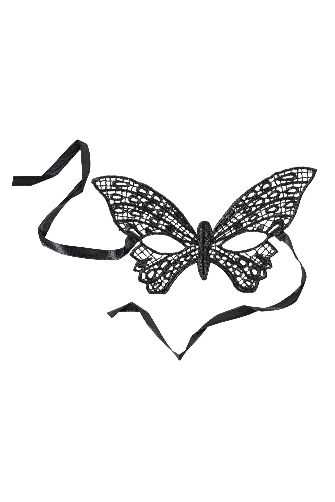 маска нитяная toyfa theatre «бабочка», текстиль, черная в 
