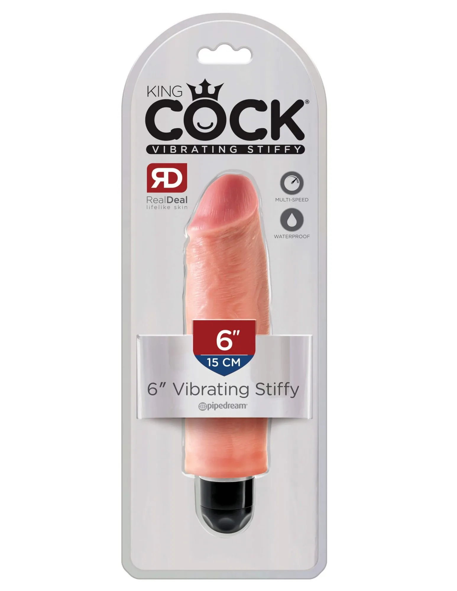 вибратор-реалистик pipedream king cock 6 inch vibrating stiffy, телесный в 