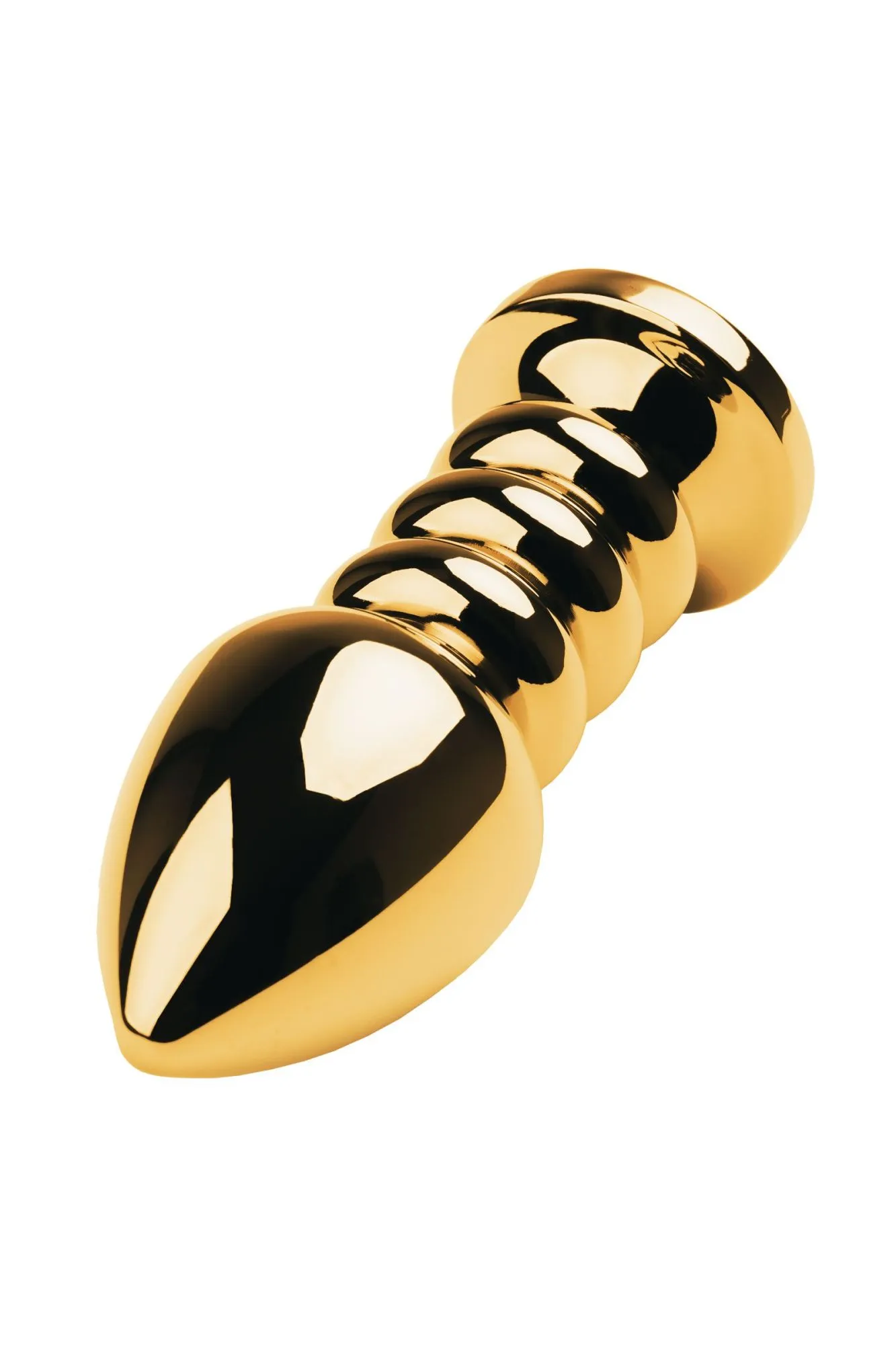 анальная втулка metal by toyfa, металл, золотая, с красным кристаллом в 