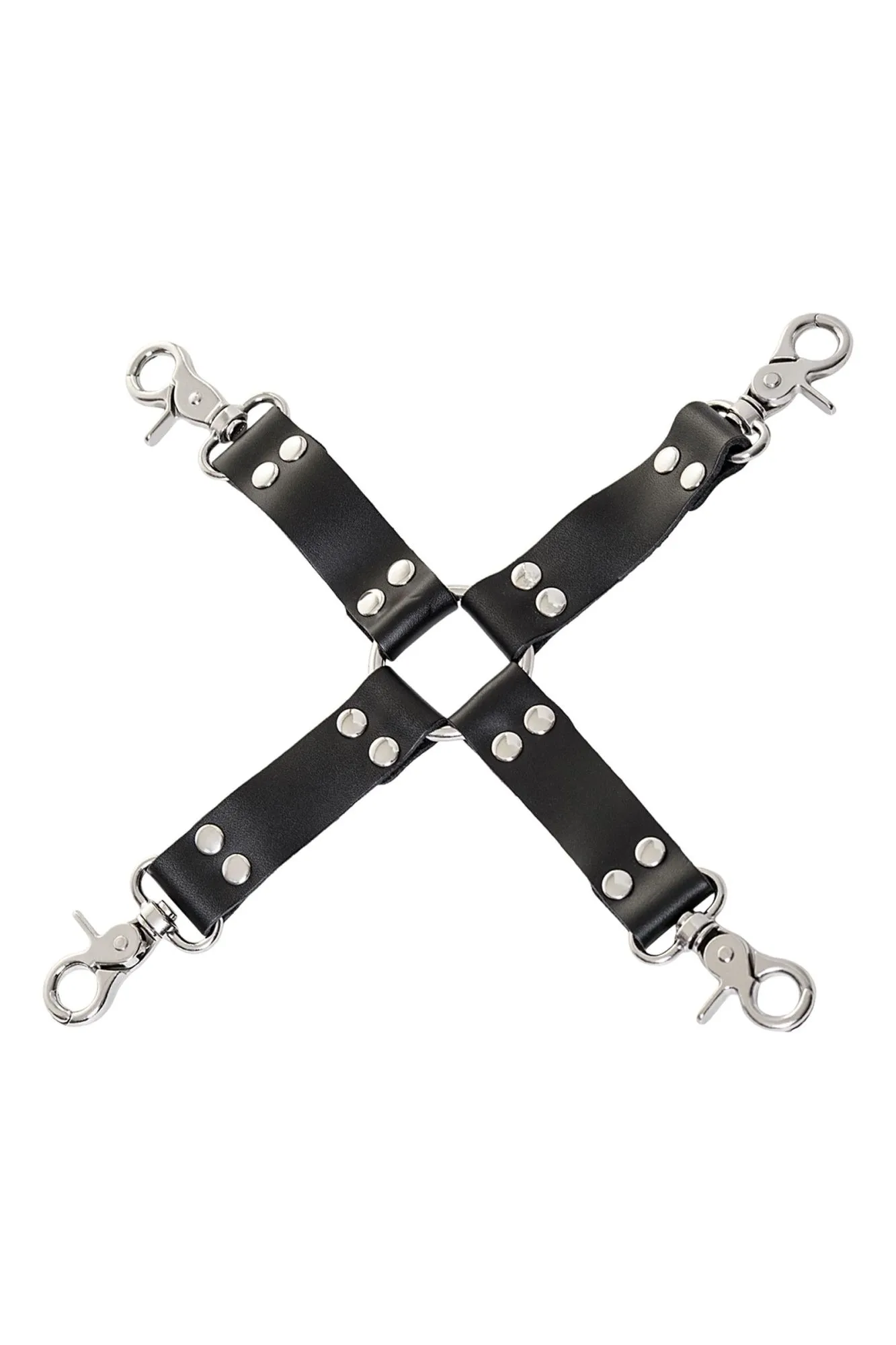 переходник бондажный toyfa theatre, кожанный, черный в 