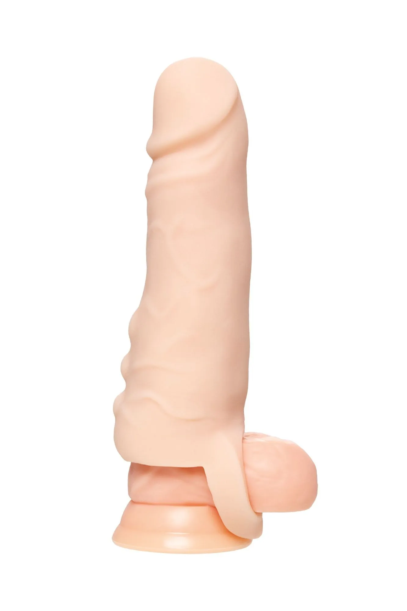 насадка toyfa xlover increase+ для увеличения размера, реалистичная, с кольцом, tpr, телесный 16 см в 