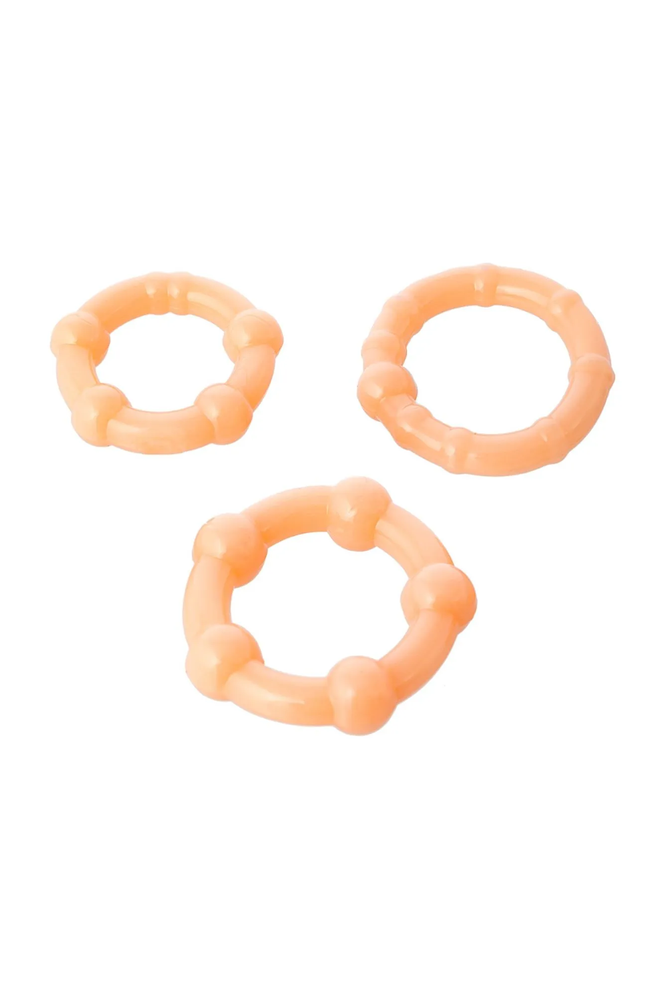 набор колец 3 шт, toyfa, pvc, телесный в 