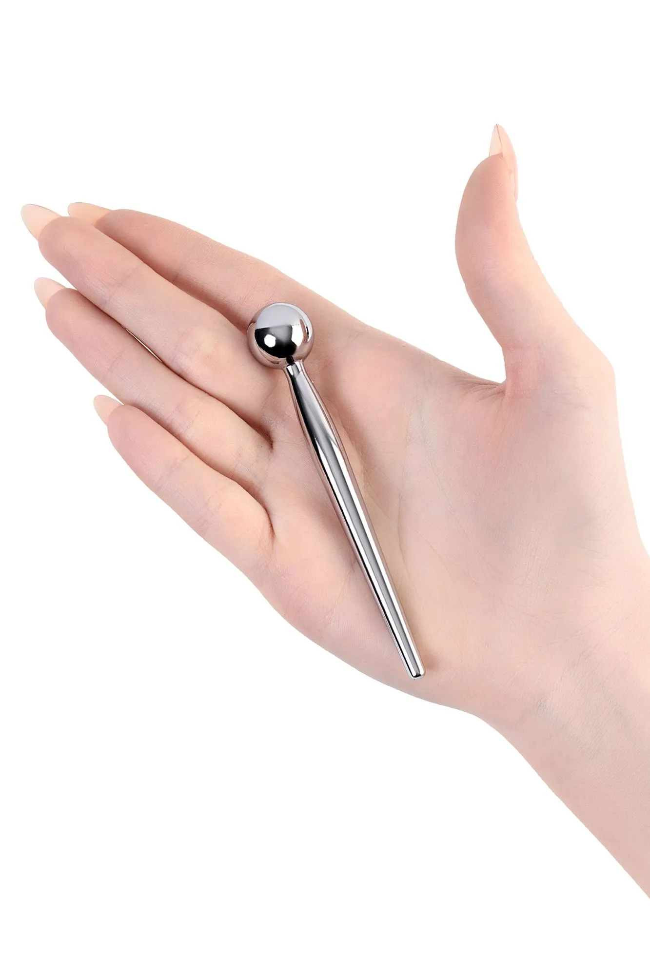 уретральный плаг toyfa metal с ограничителем-шариком, серебряный в 