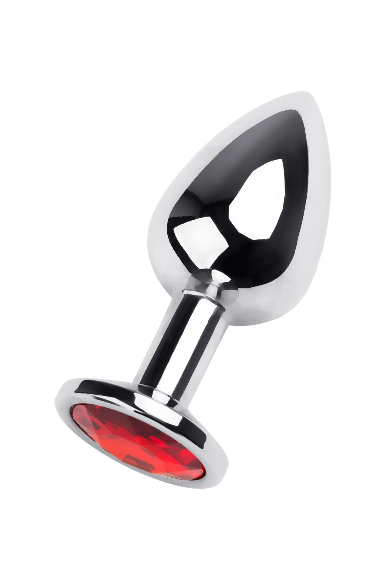 анальная втулка metal by toyfa, металл, серебряная, с красным кристаллом, 8 см, ø 3,5 см, 265 г в 