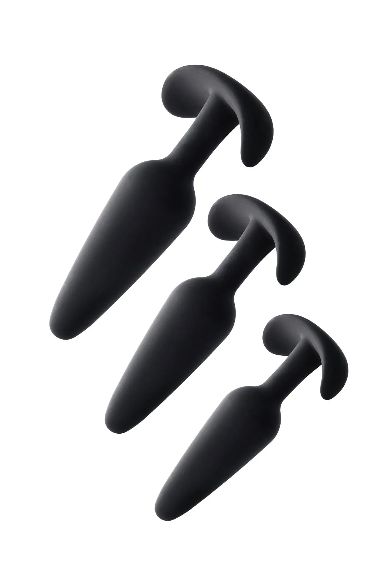 набор анальных втулок toyfa popo pleasure eridani, силикон, черный, 3 шт. в 