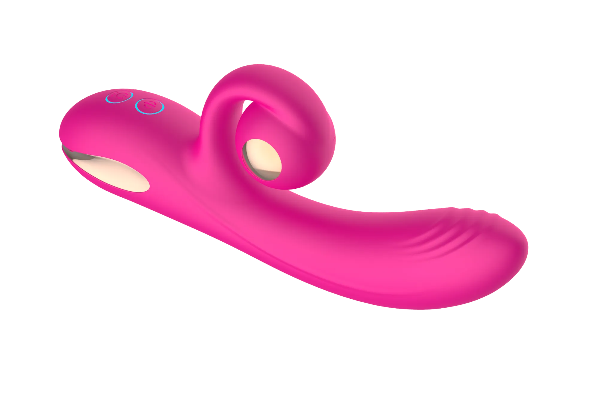 силиконовый вибратор-кролик с функцией вращения sw3052-hot-pink в 