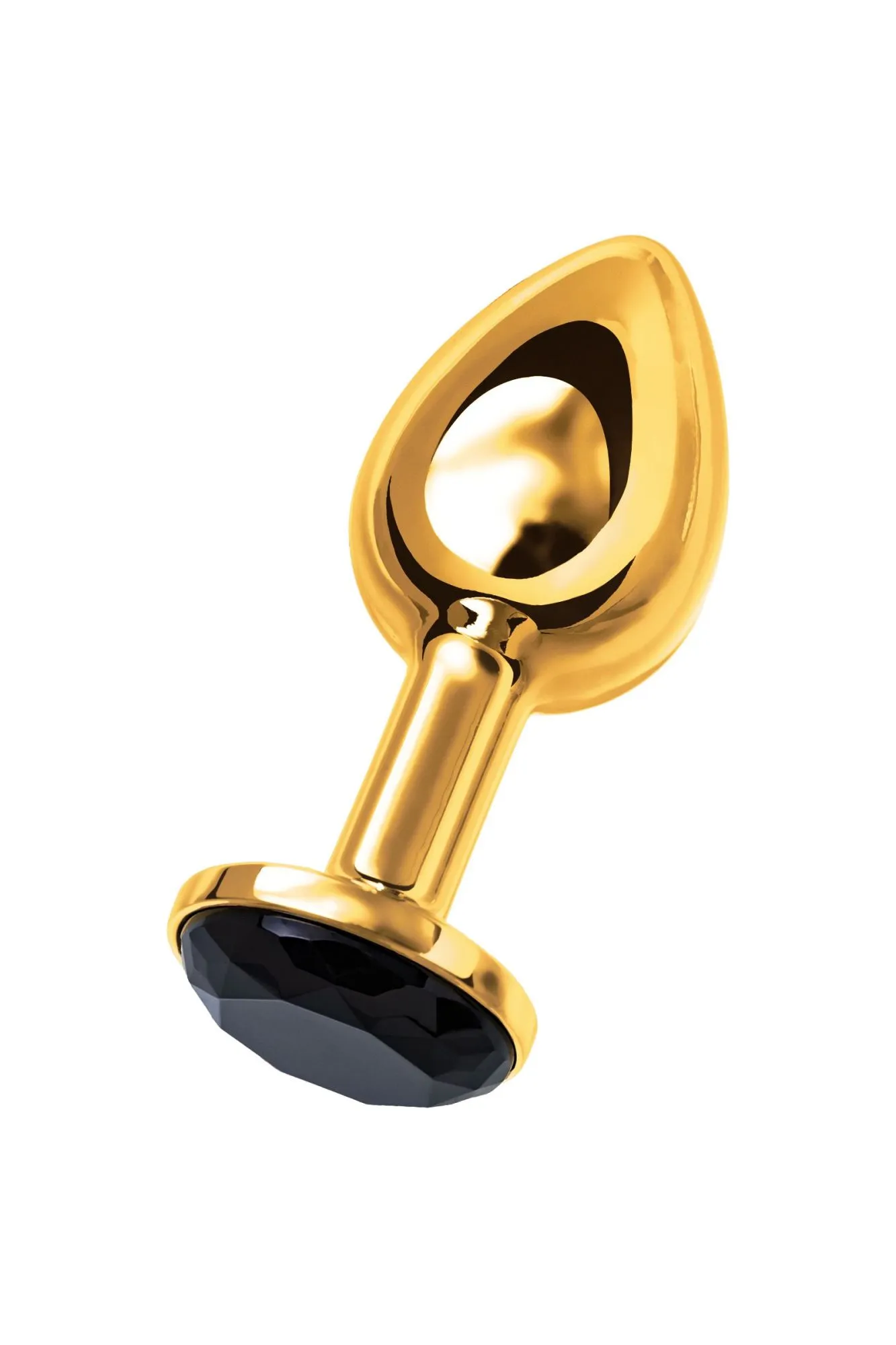анальная втулка metal by toyfa, металл, золотая, с черным кристаллом, 7,5 см, ø 3 см, 145 г в 