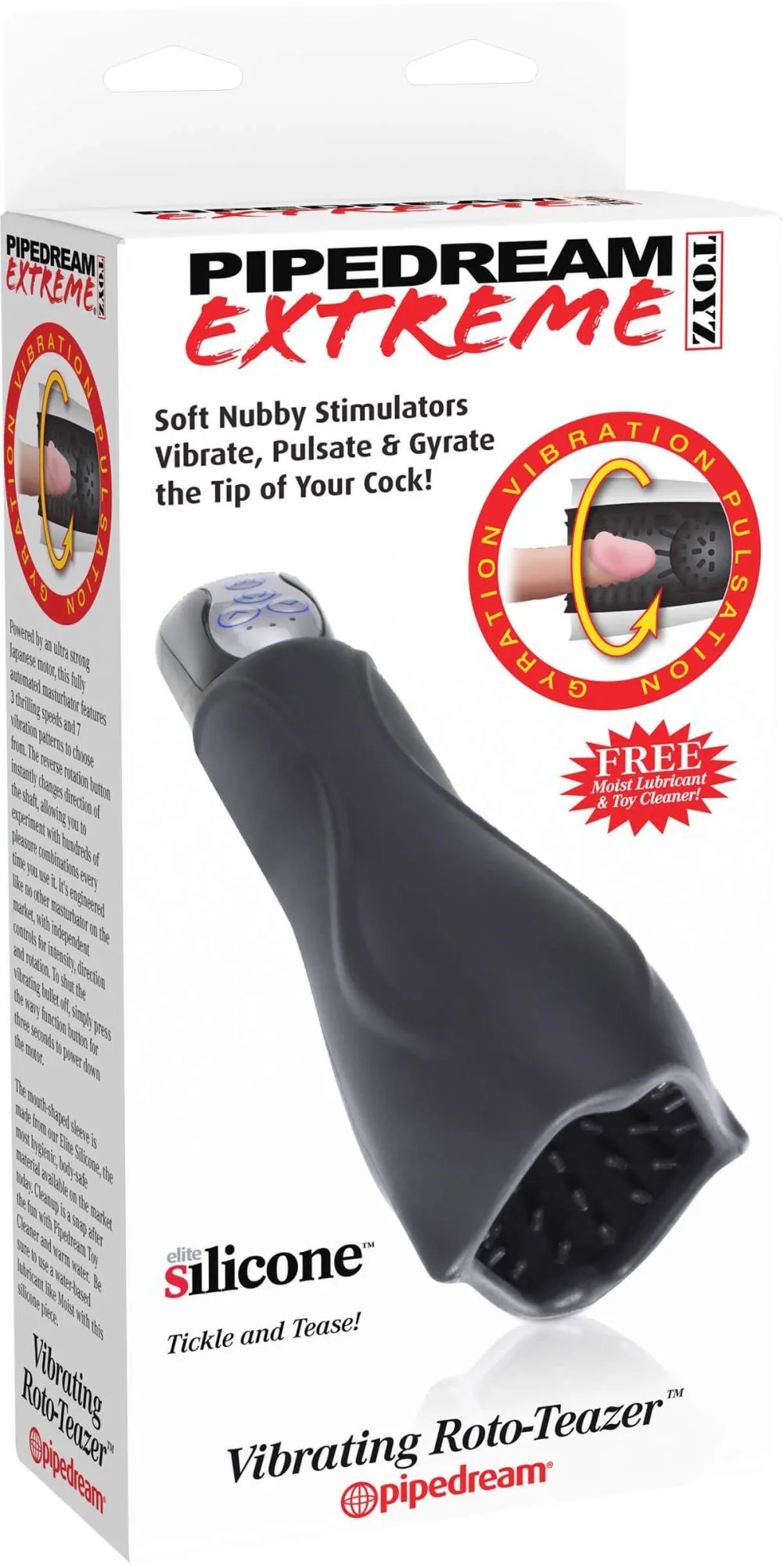 мастурбатор pipedream vibrating roto-teazer, черный в 