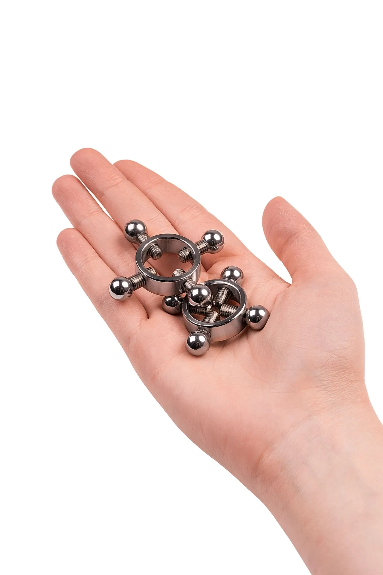 зажимы для сосков metal by toyfa, металл, серебряные, 2,6 см в 