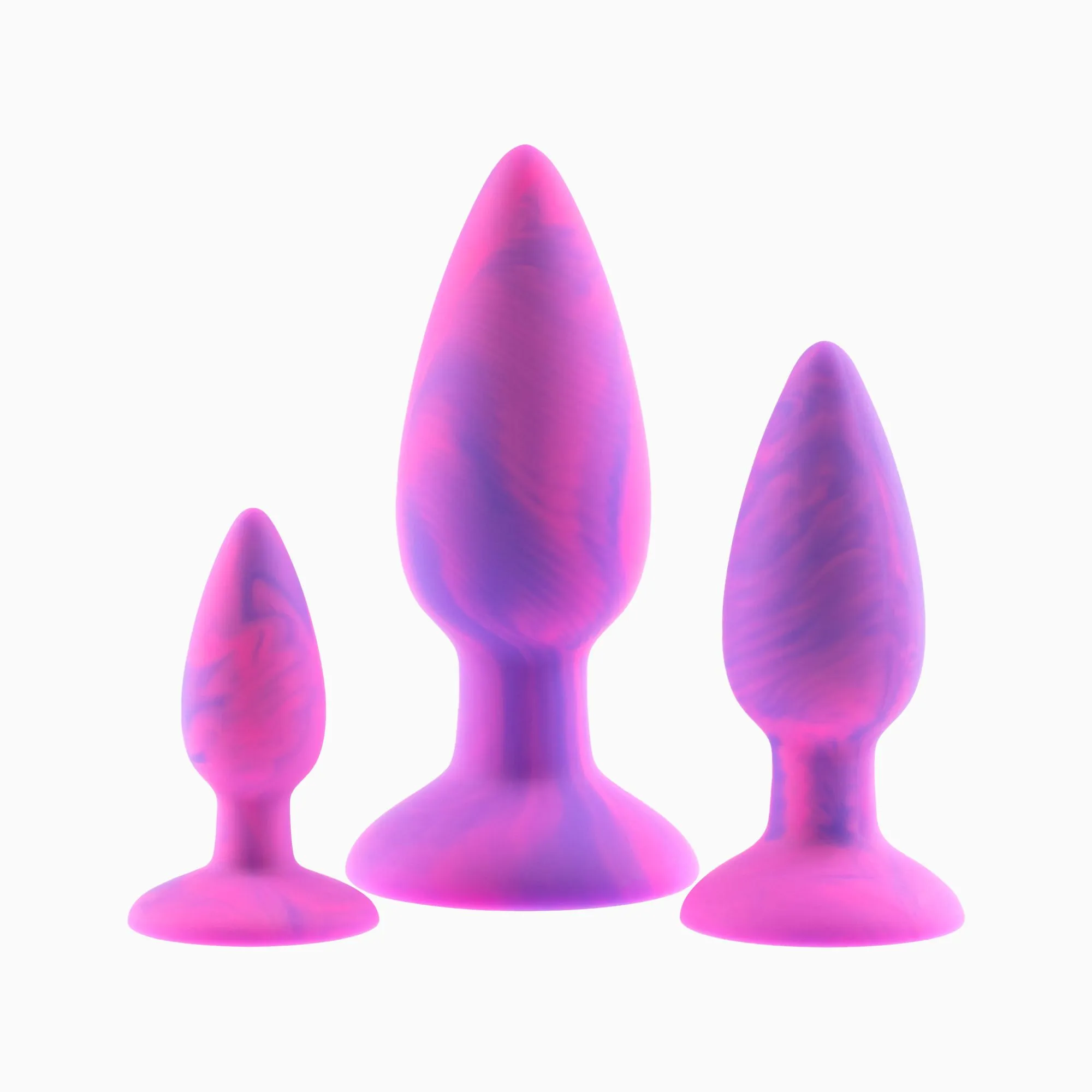 набор анальных пробок pink rabbit donny, 3 шт., силикон, розово-фиолетовые в 