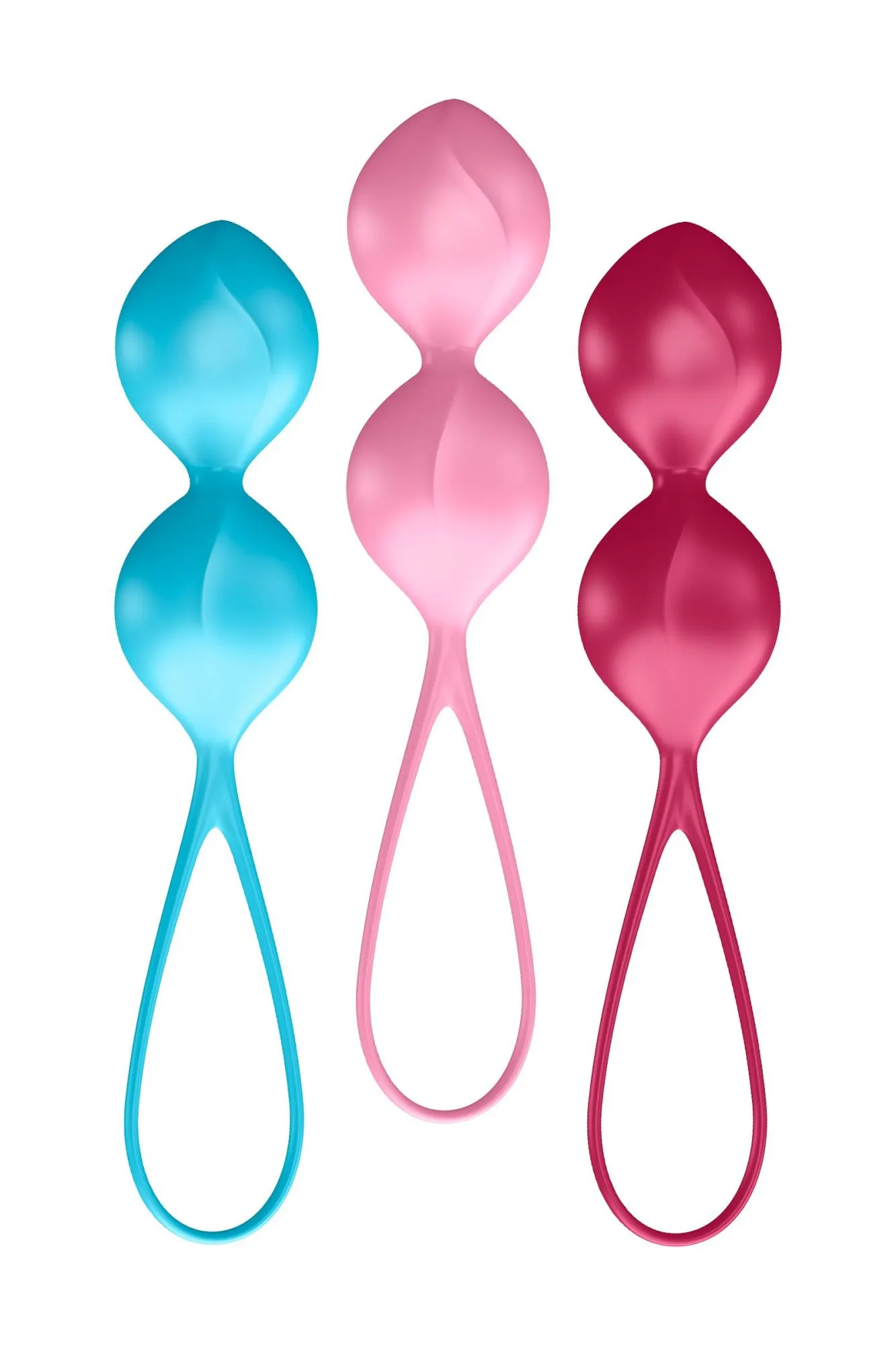 набор вагинальных шариков satisfyer  balls c03 double, силикон, ассорти, ø 3 см. в 