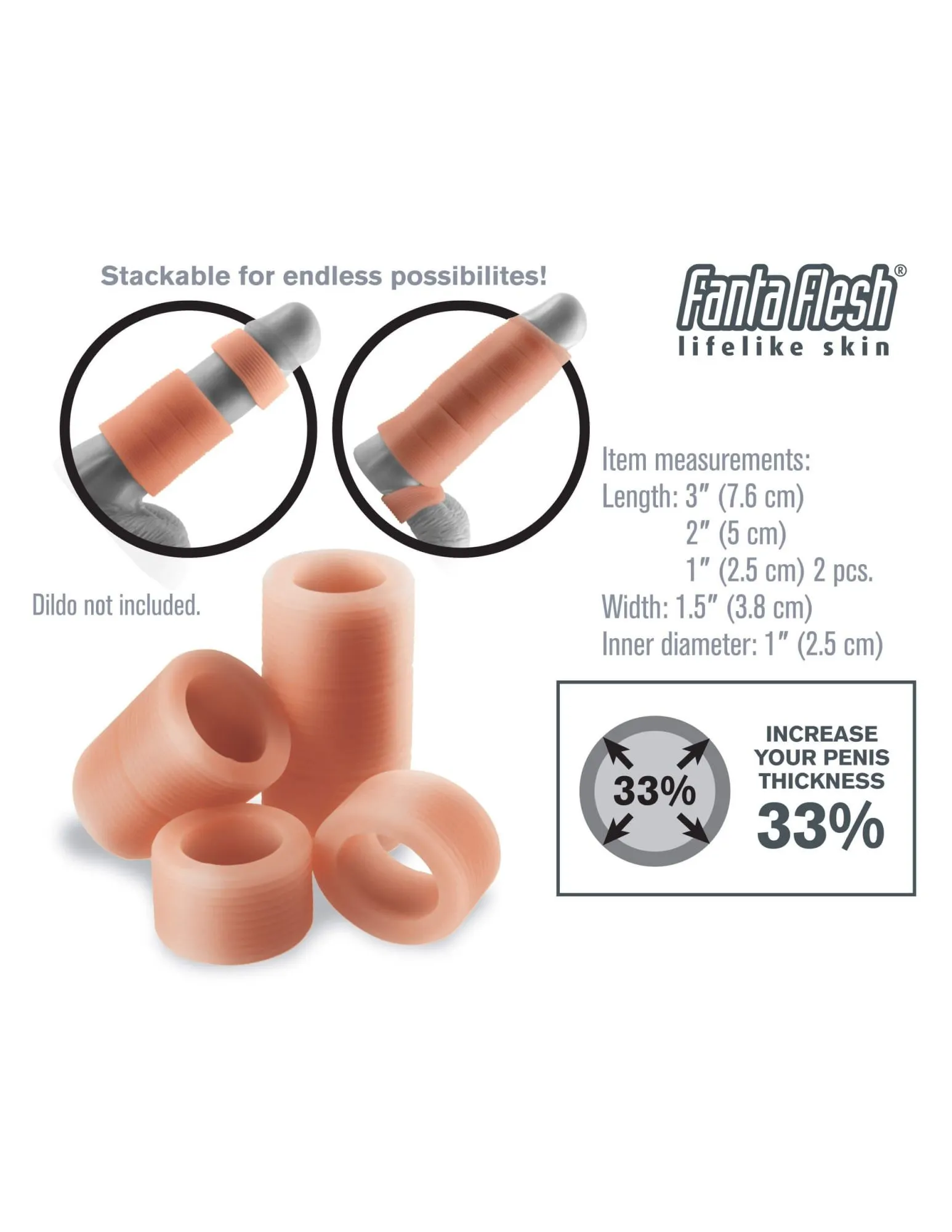 набор из 4 колец-насадок pipedream girth gainer system, для увеличения в 