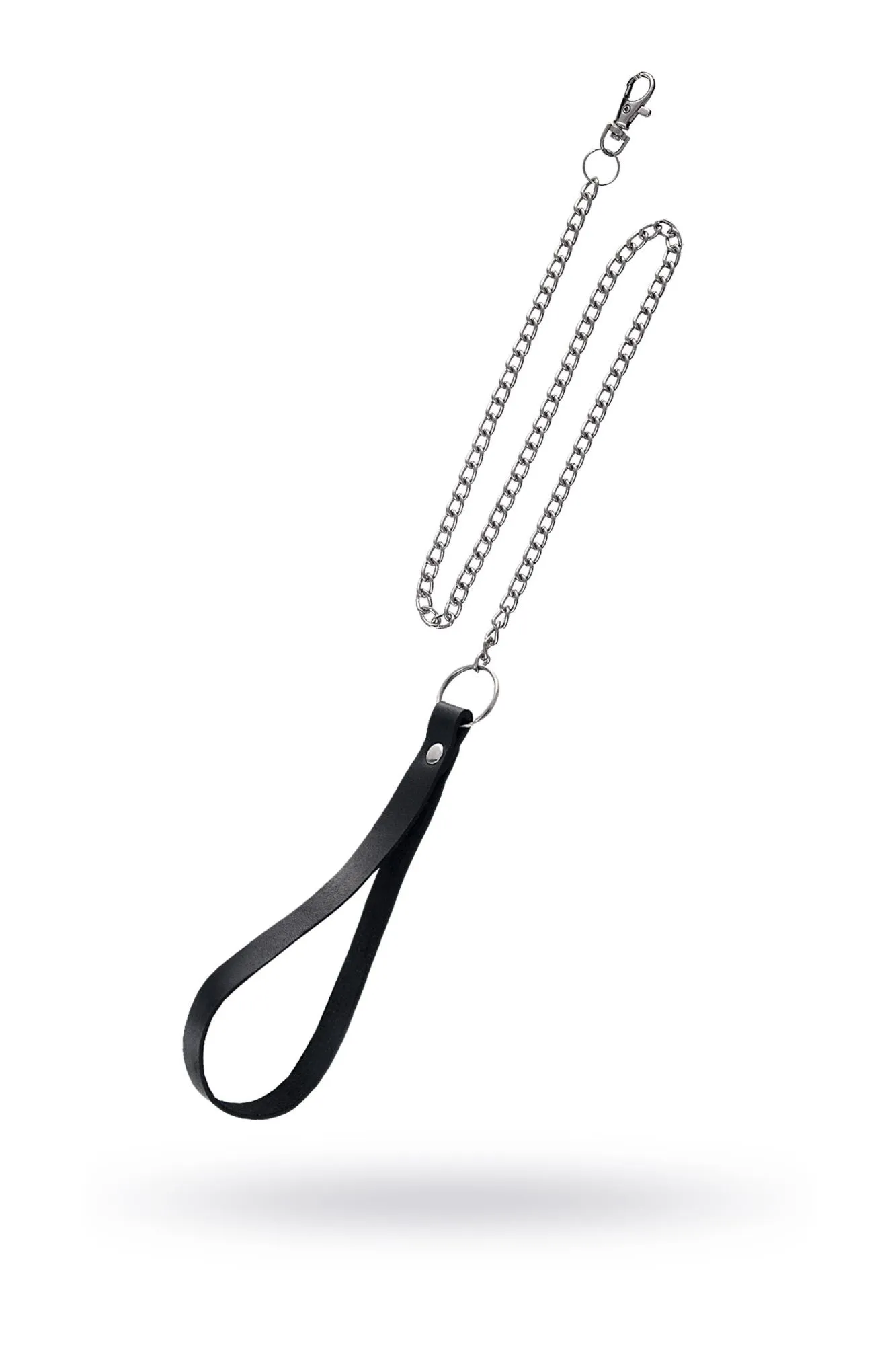 поводок pecado bdsm, с карабином для ошейника, натуральная кожа, черный в 