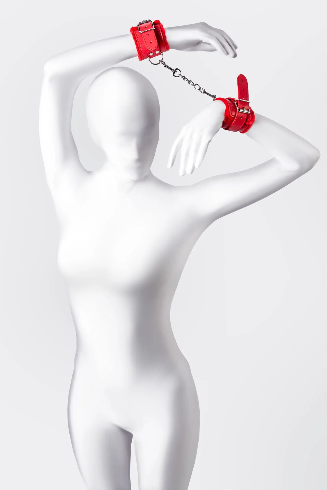 наручники anonymo #0105, pu кожа, красные, 27 см в 