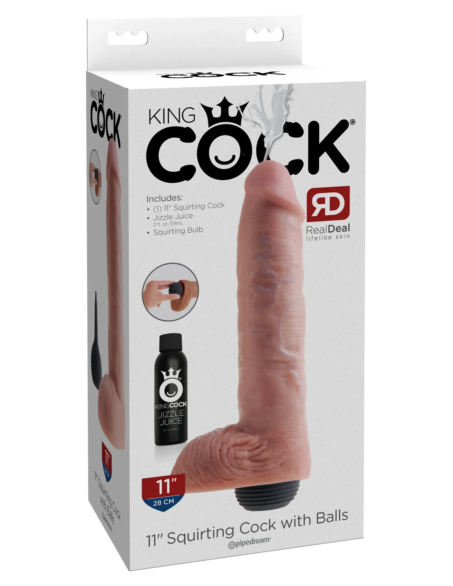 фаллоимитатор с имитацией семяизвержения king cock 11" squirting pipedream 560521pd в 