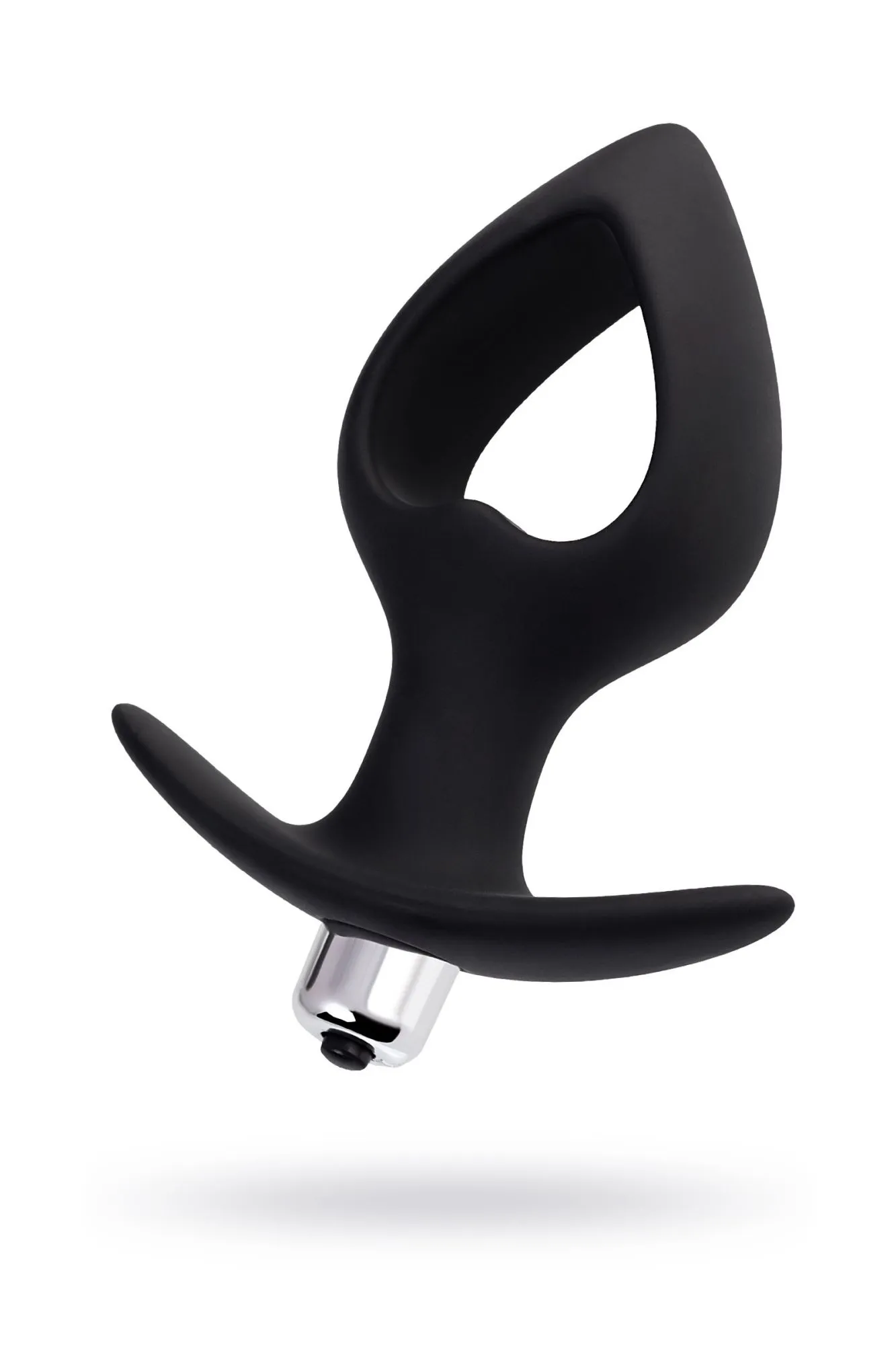 анальная вибровтулка-расширитель popo pleasure by toyfa cordis m, силикон, черная, 14 см, ø 5,5 в 