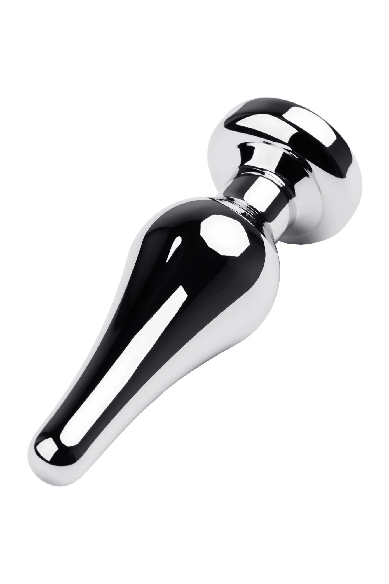 анальная втулка metal by toyfa, металл, серебряная, с кристаллом цвета алмаз, 10 см, ø 3 см, 95 г в 