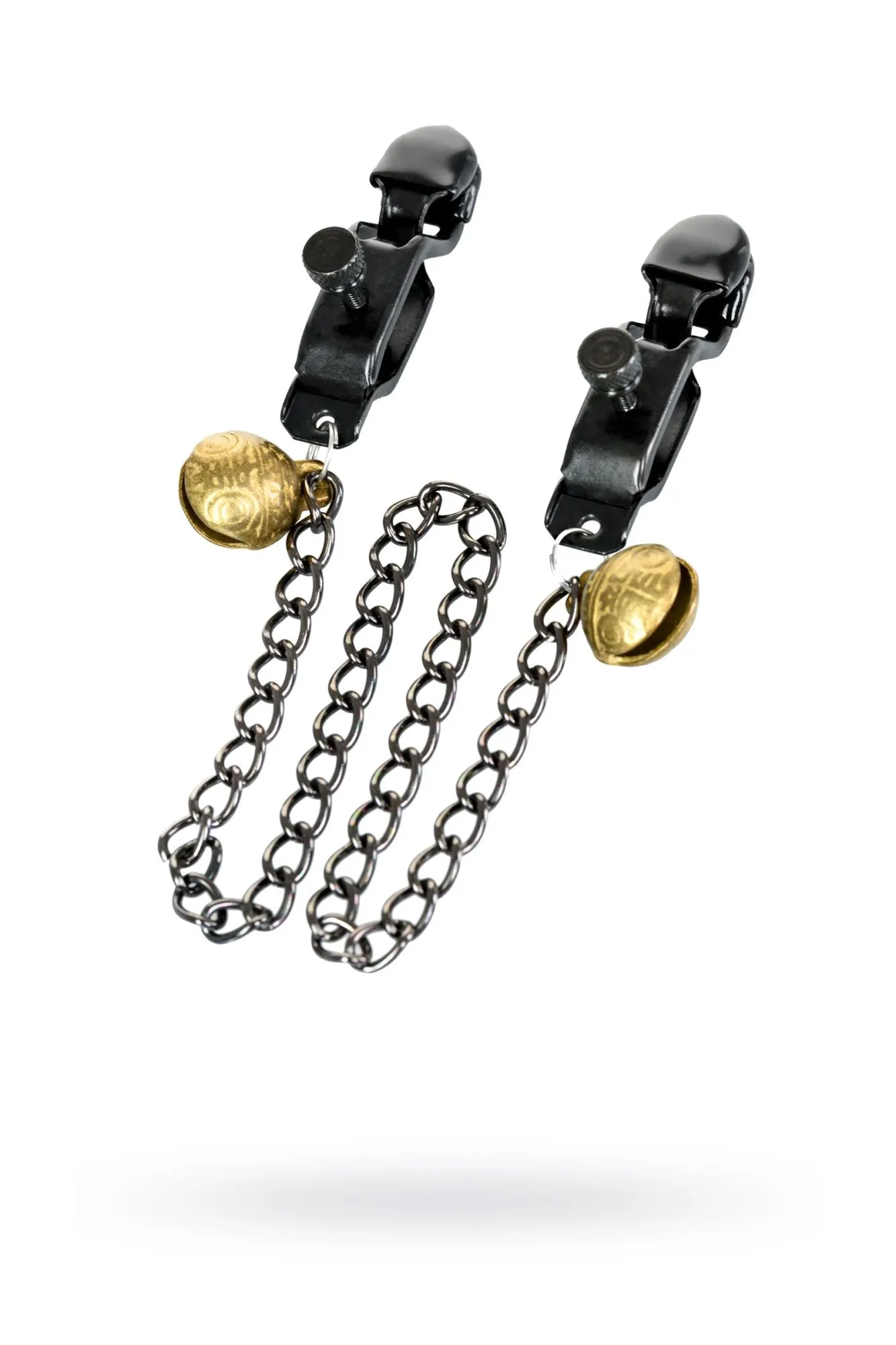 зажимы для сосков toyfa theatre, с цепочкой, металл, черные в 