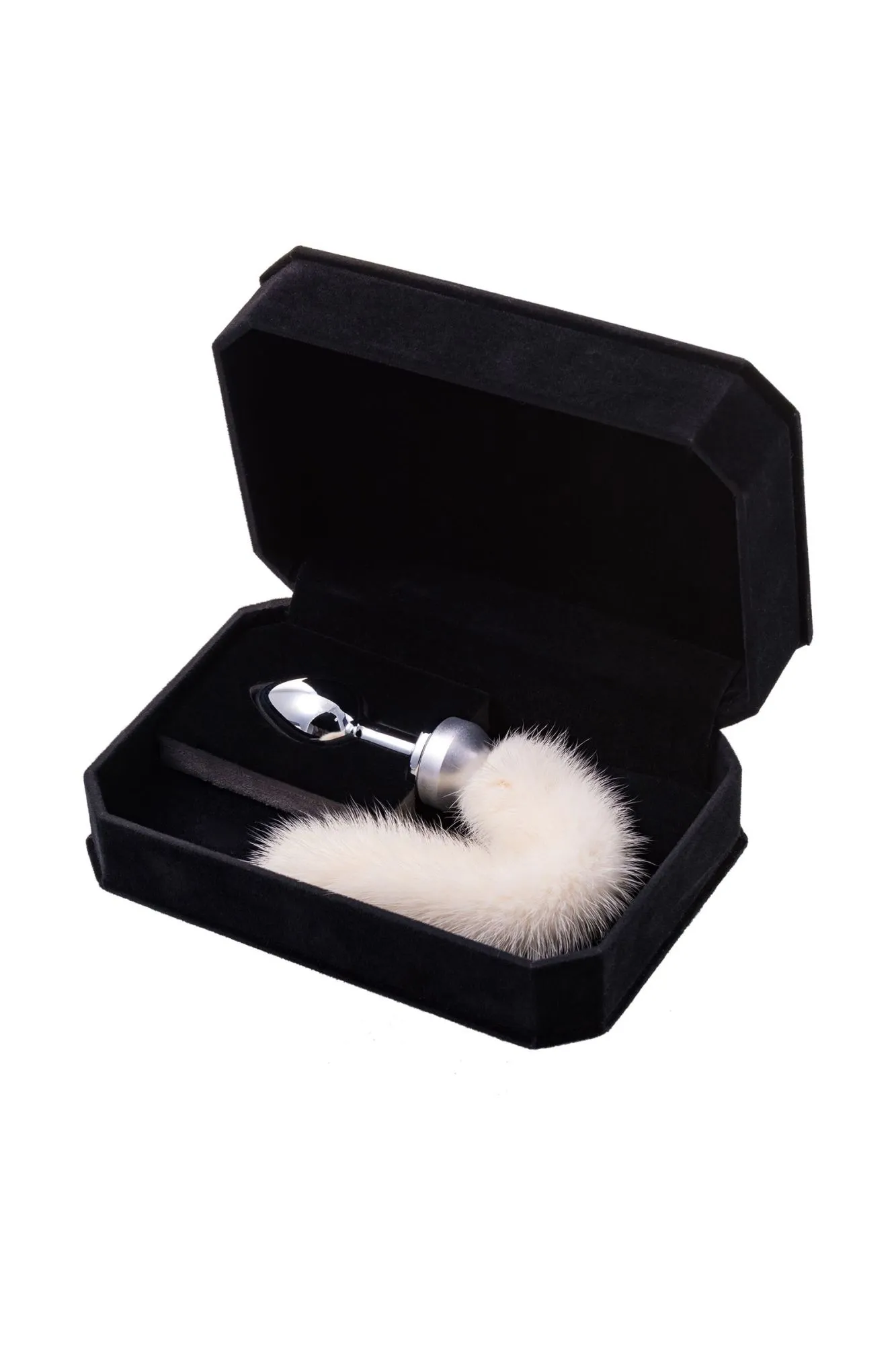 анальная втулка metal by toyfa, металл, серебряная, с белым хвостом, 32 см, ø 2,9 см, 175 г в 