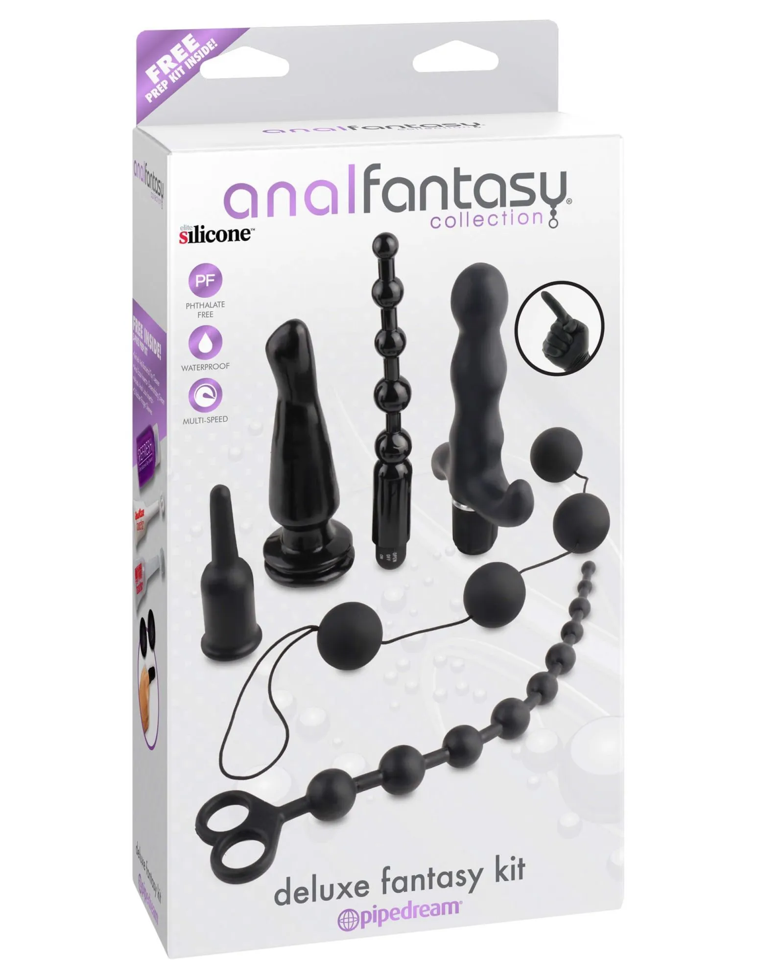 набор анальных игрушек pipedream deluxe fantasy kit, черный в 