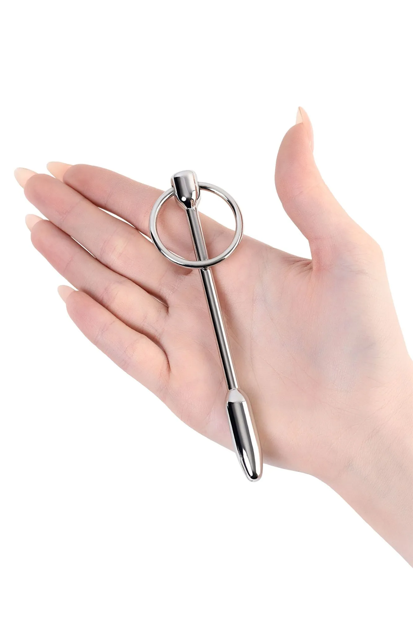 уретральный плаг-пуля toyfa metal с кольцом в основании, серебряный в 