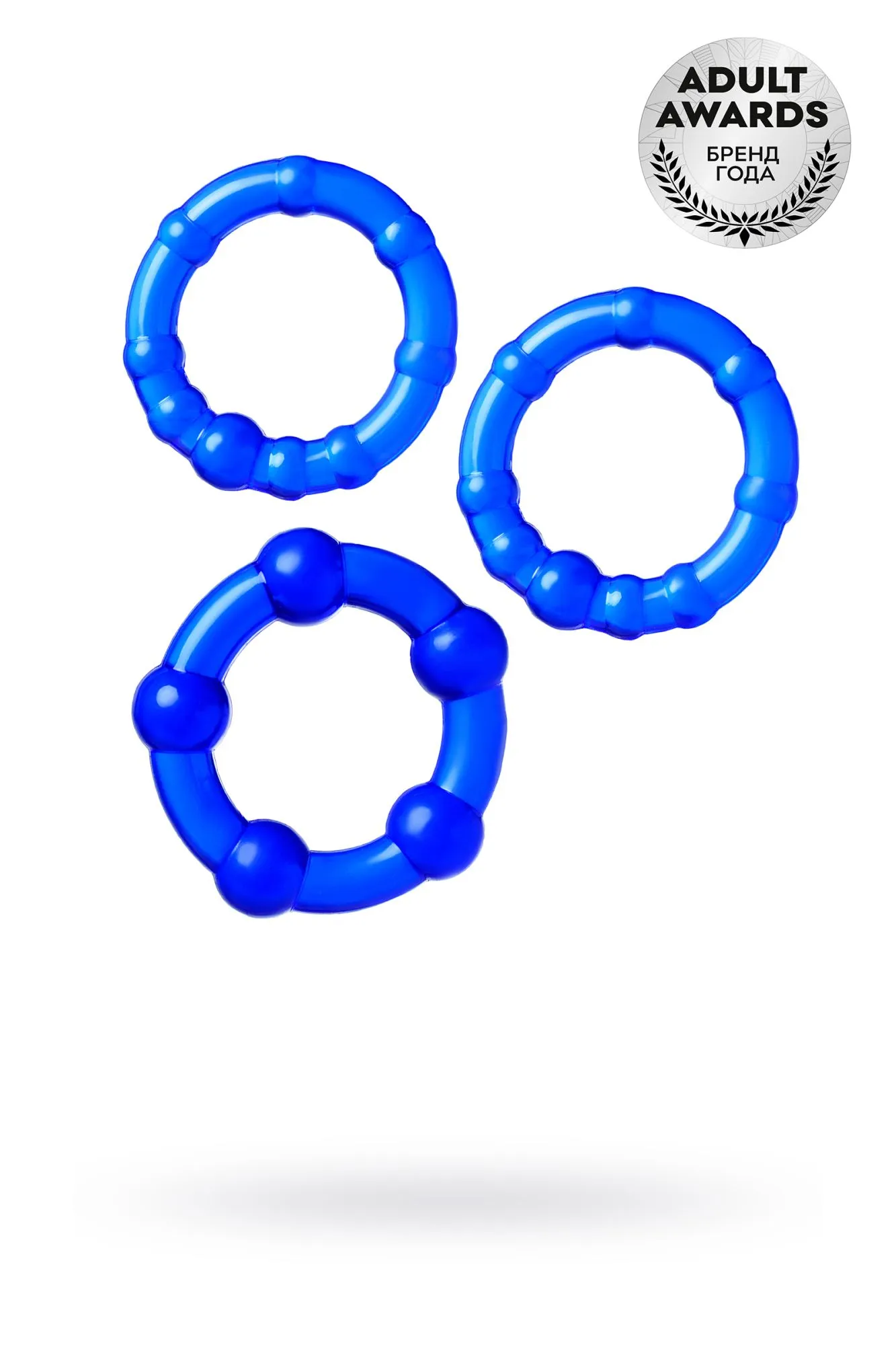 набор колец toyfa a-toys, tpe, синий, ø 3,5/3/2 см в 