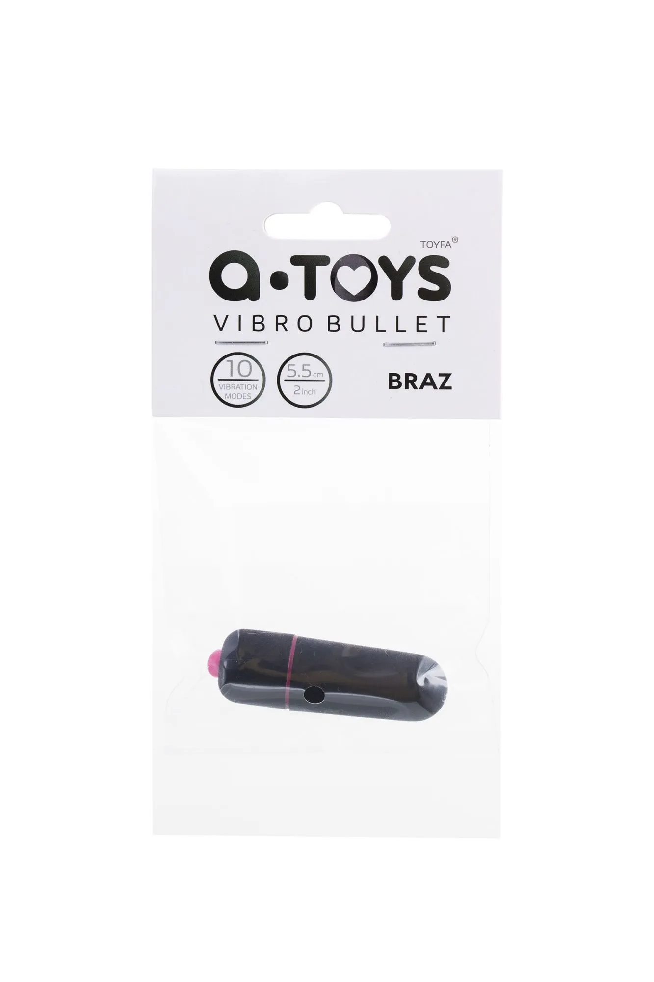 вибропуля a-toys braz abs пластик, черный, 5,5 см, ø 1,7 см в 