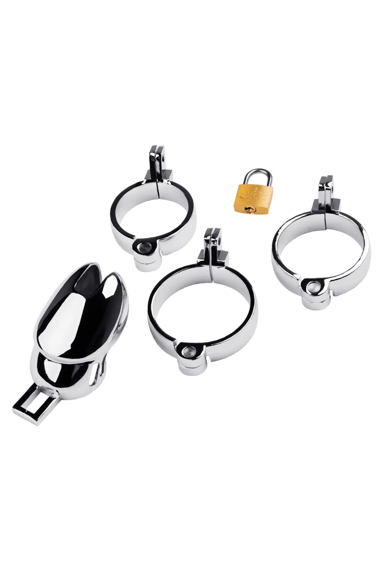 пояс верности мужской toyfa metal на головку, серебряный в 