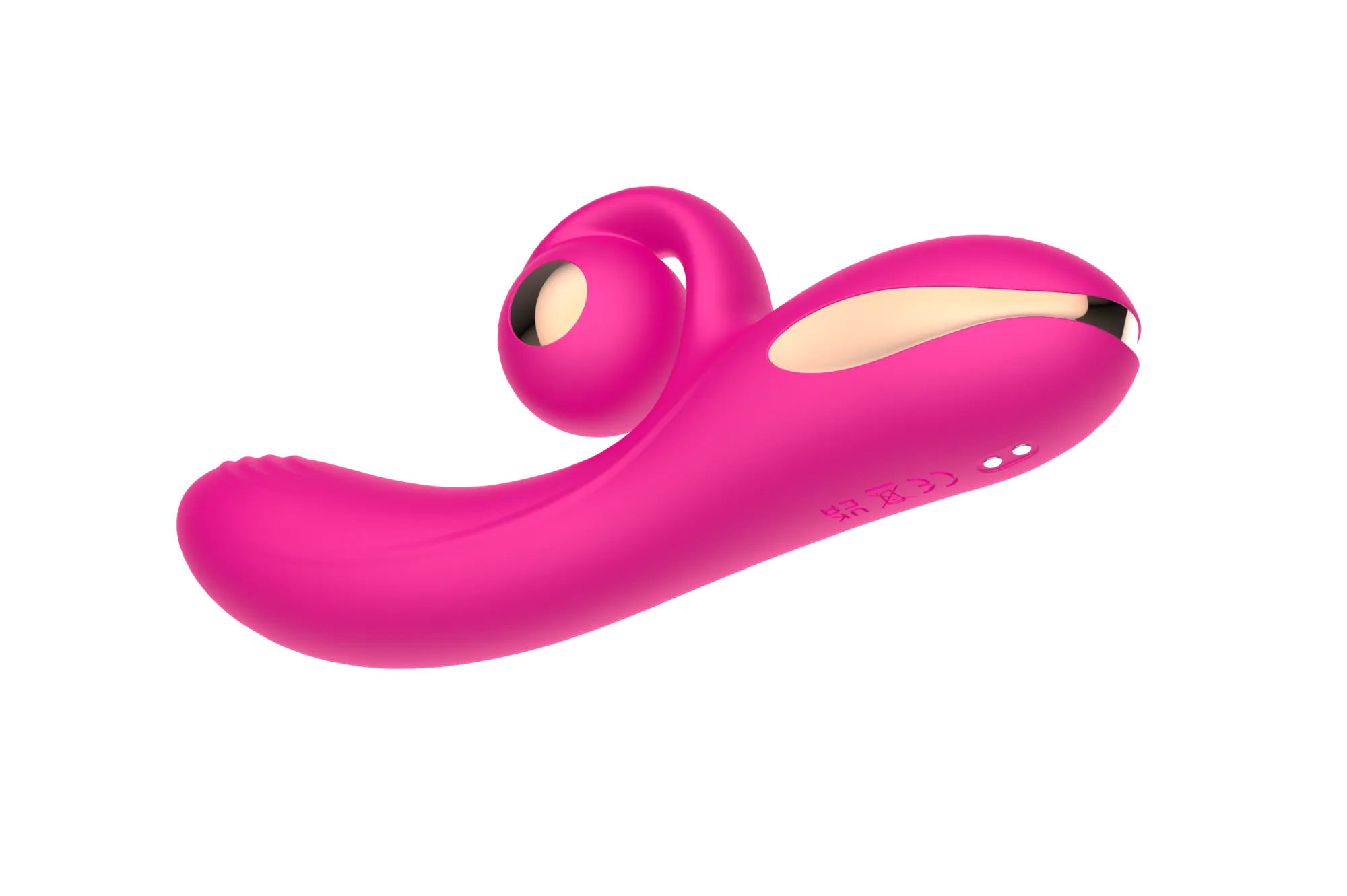 силиконовый вибратор-кролик с функцией вращения sw3052-hot-pink в 