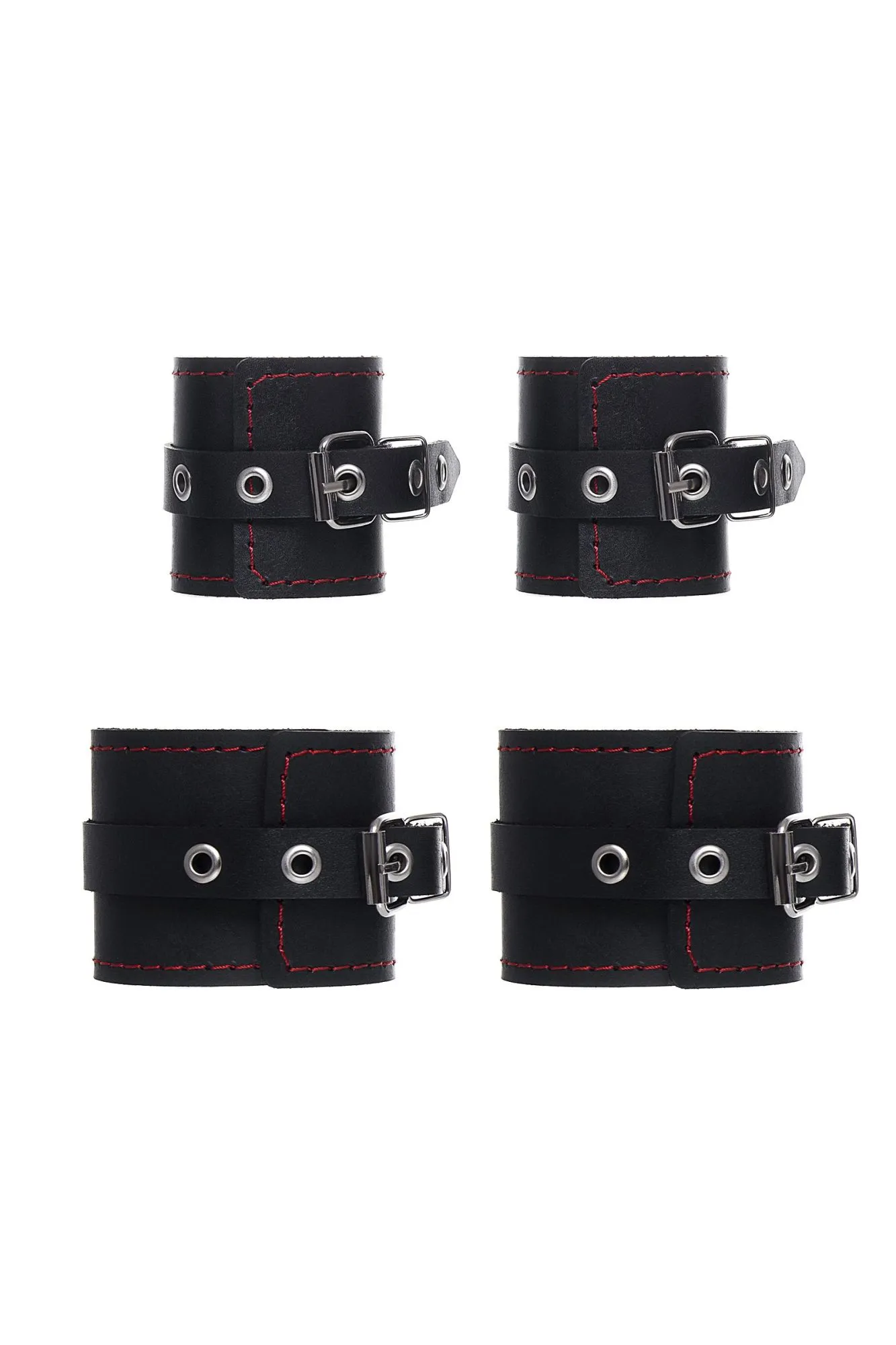 бондажный набор pecado bdsm, сцепка, наручники, оковы, натуральная кожа, черный в 