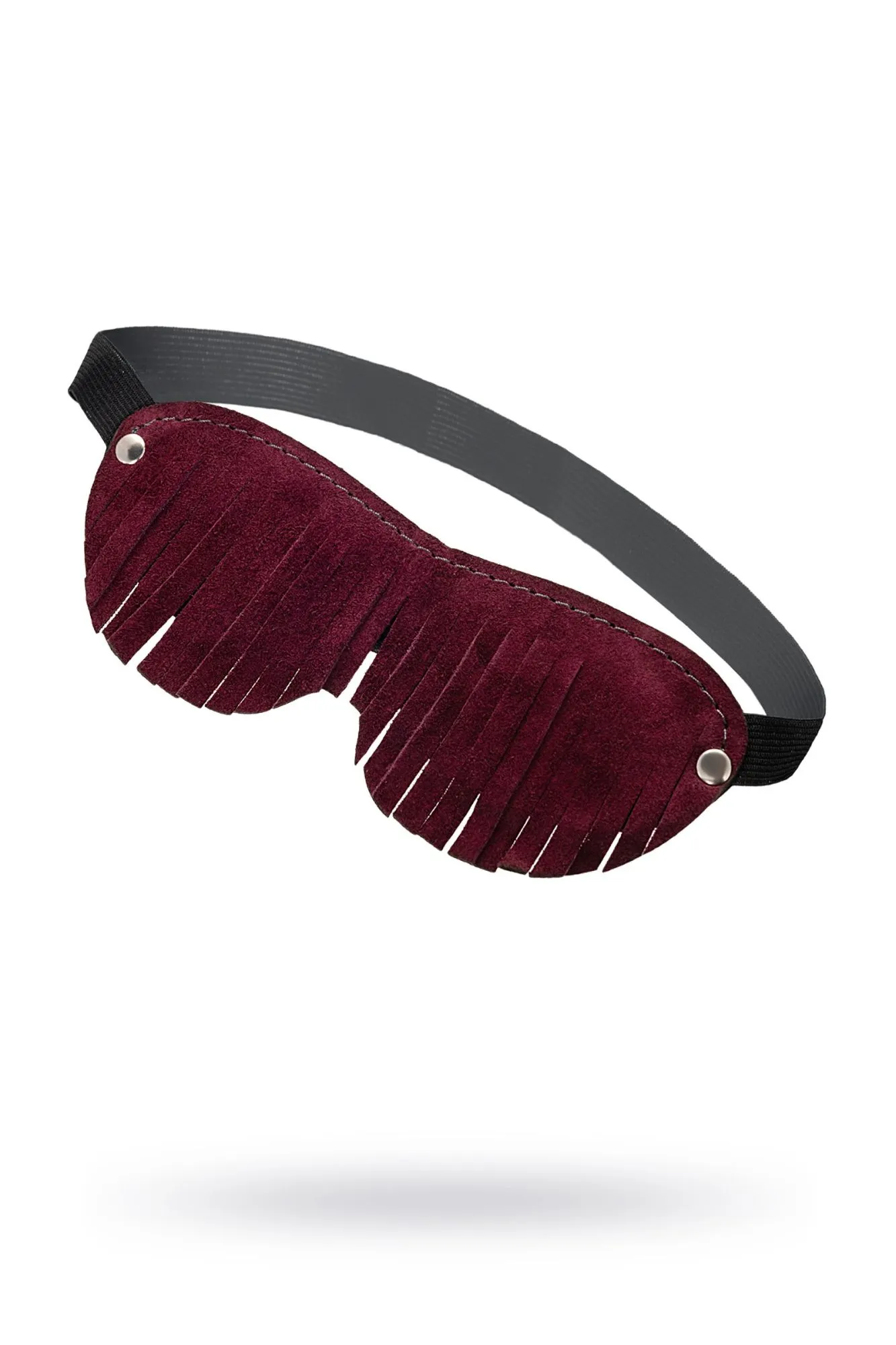 маска pecado bdsm, с бахромой, натуральный велюр, бордовая в 