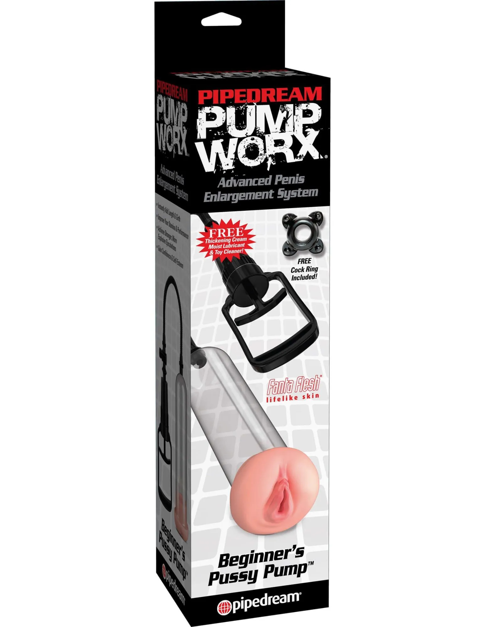 помпа с вагиной pipedream pump worx beginner's pussy pump, прозрачная в 