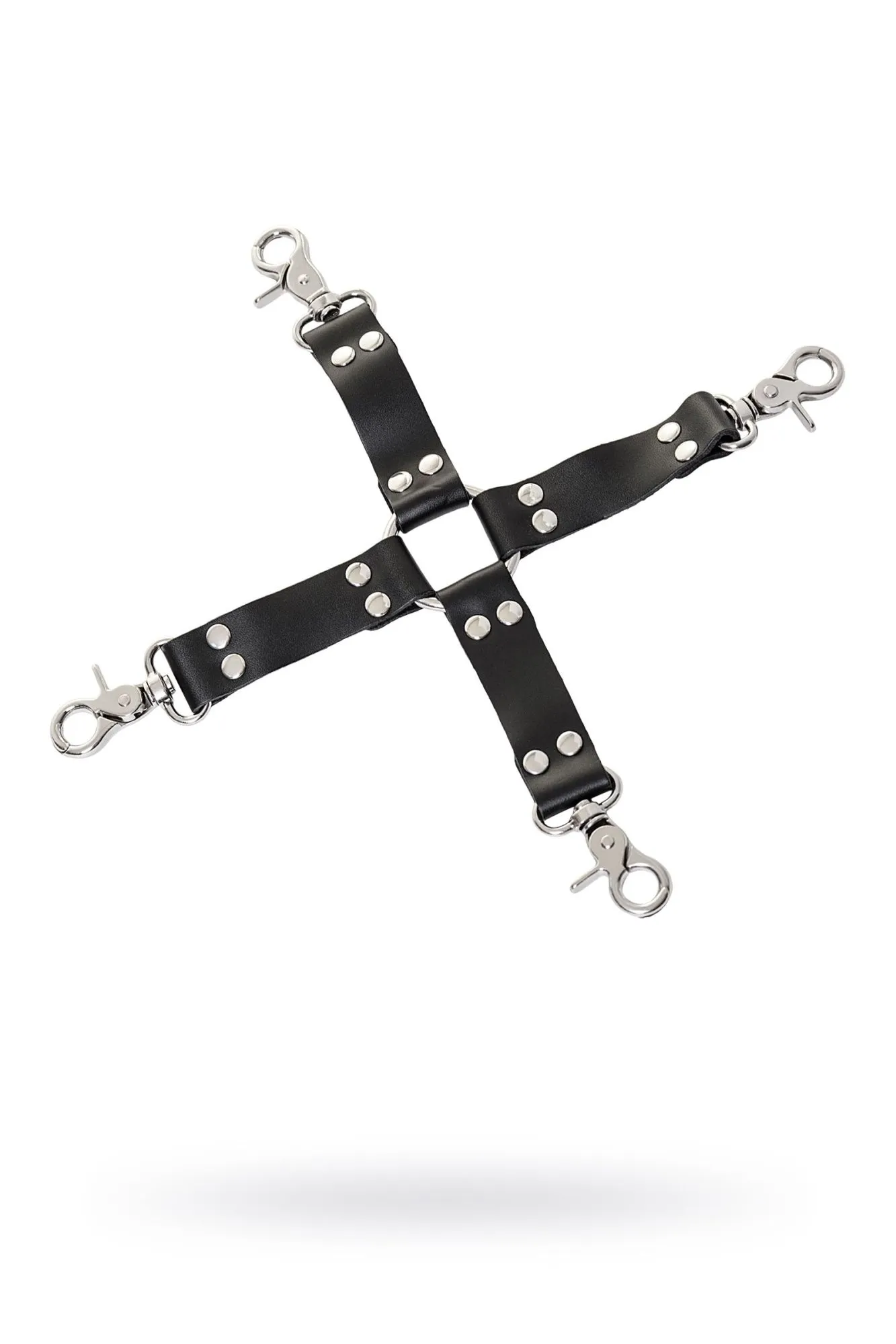 переходник бондажный toyfa theatre, кожанный, черный в 