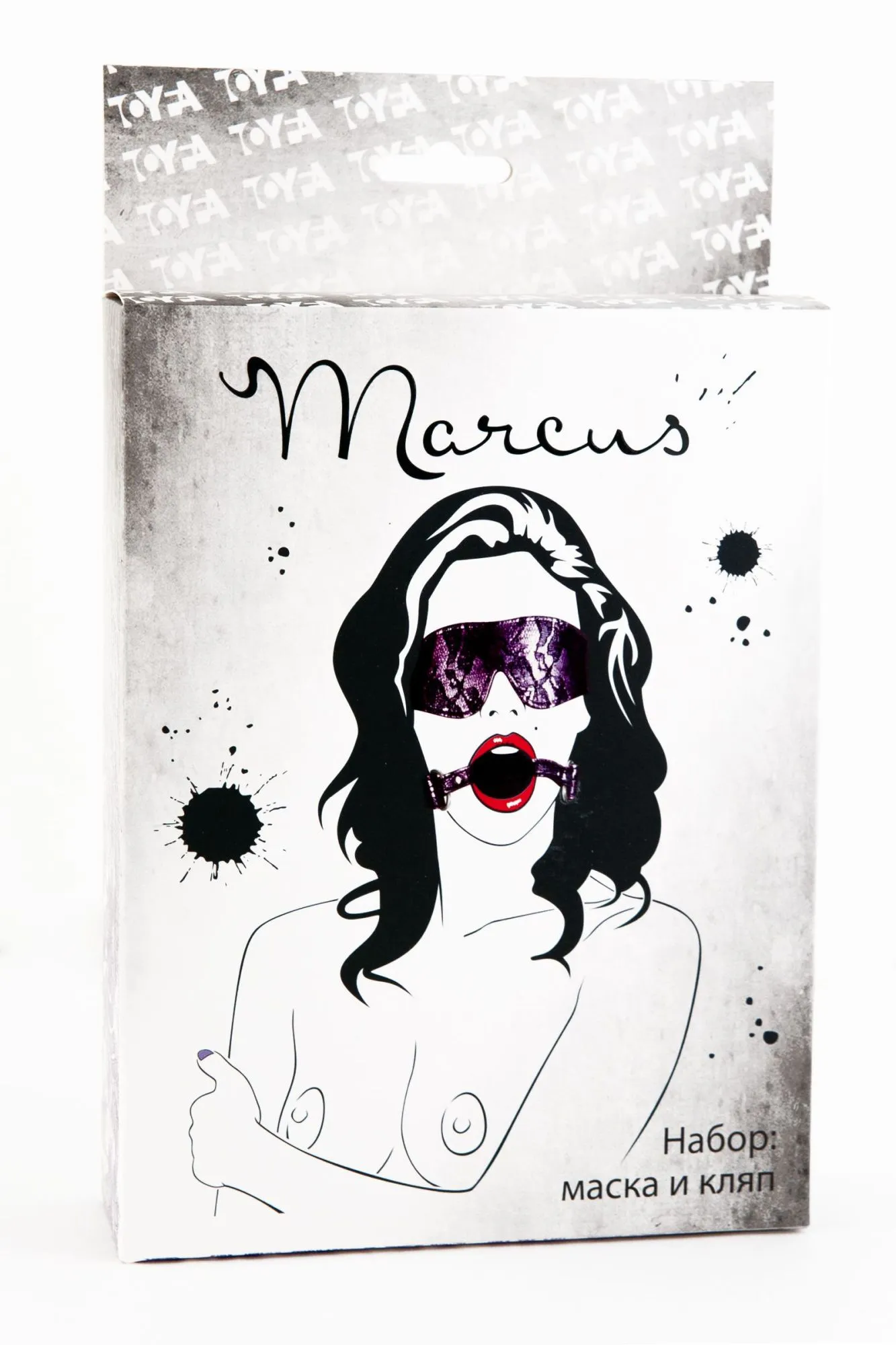 кружевной набор toyfa marcus (маска и кляп), розовый в 