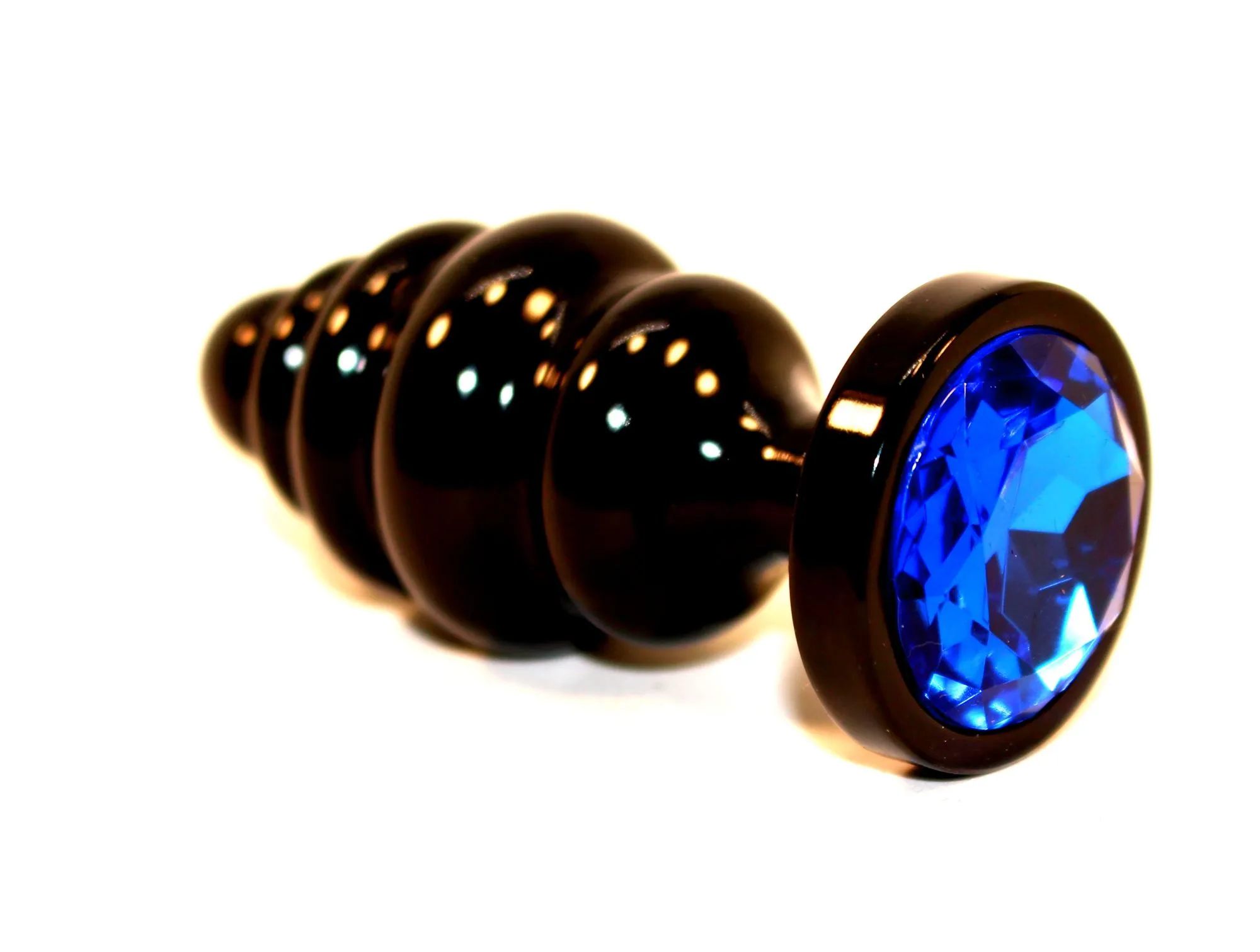 пробка металл 7,3х2,9см фигурная черная синий страз 47427-3mm в 