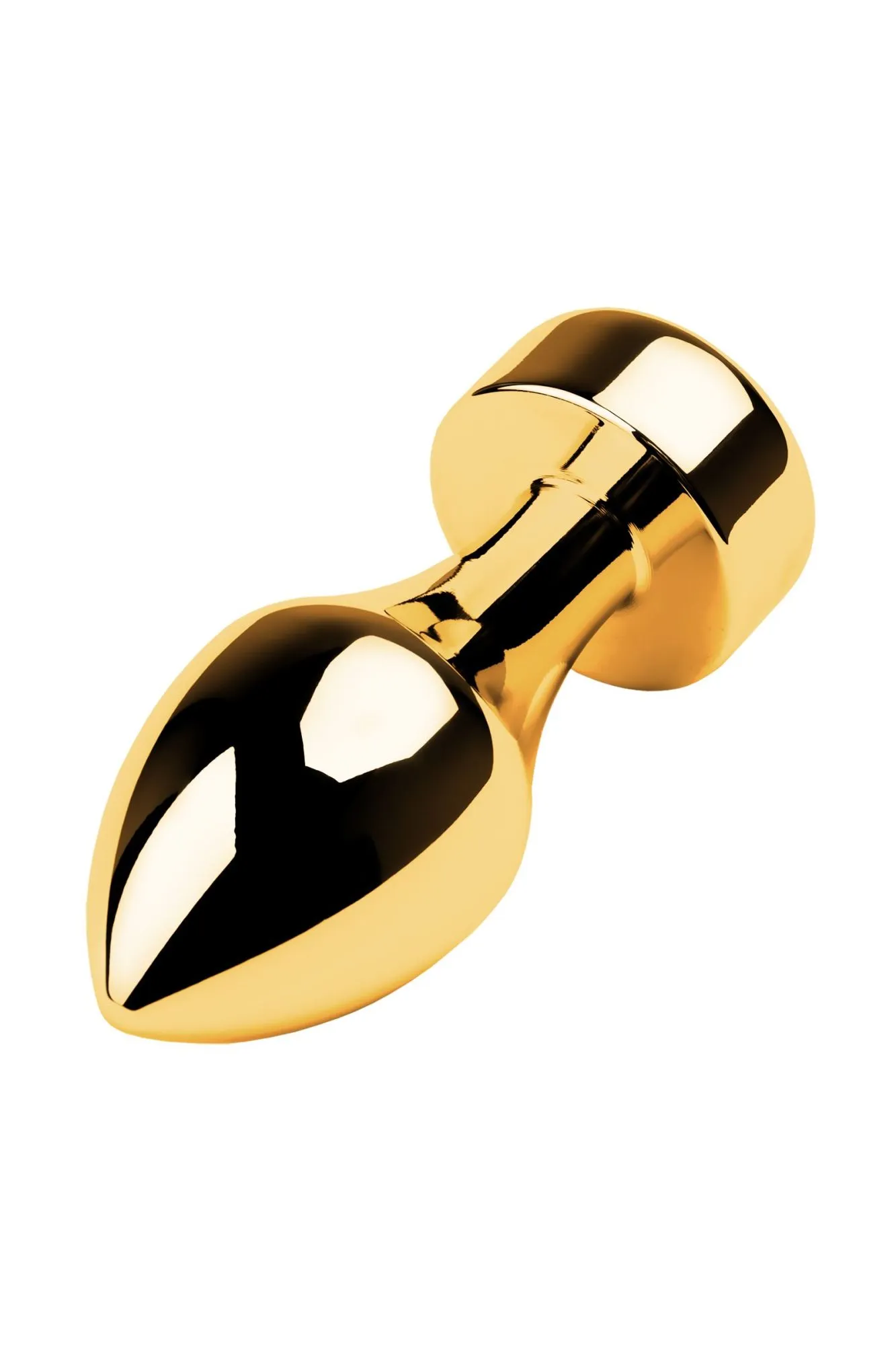 анальная втулка metal by toyfa, металл, золотая, с красным кристаллом в 