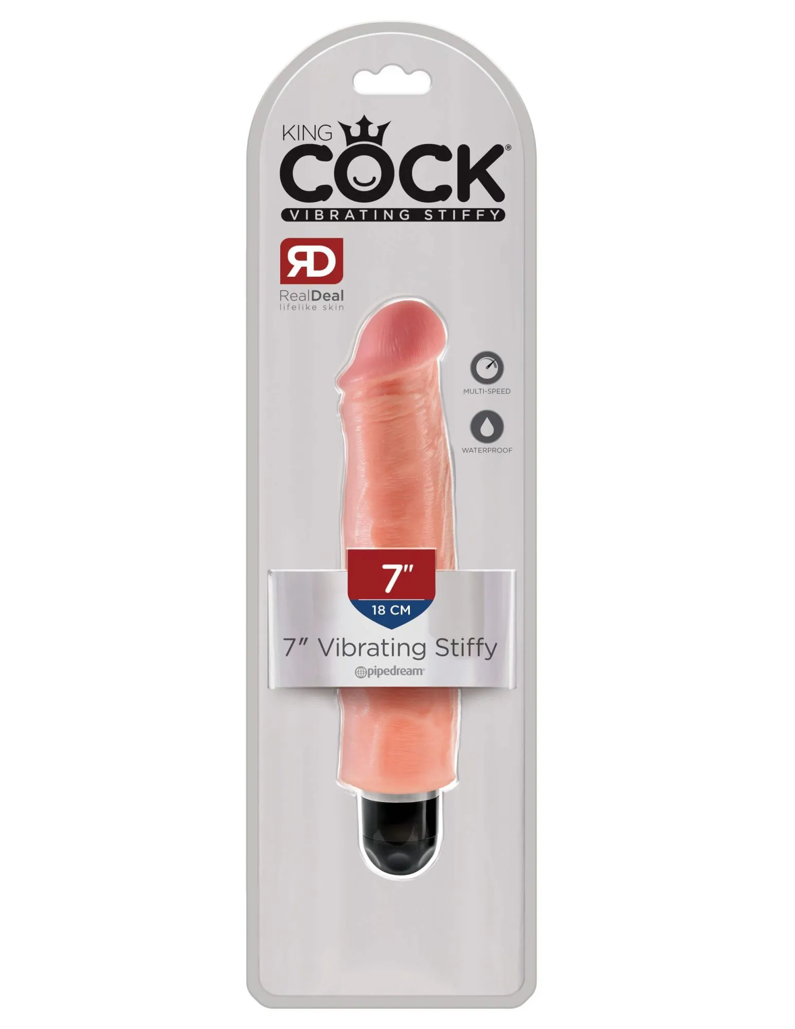 вибратор-реалистик pipedream king cock 7 inch vibrating stiffy, телесный в 