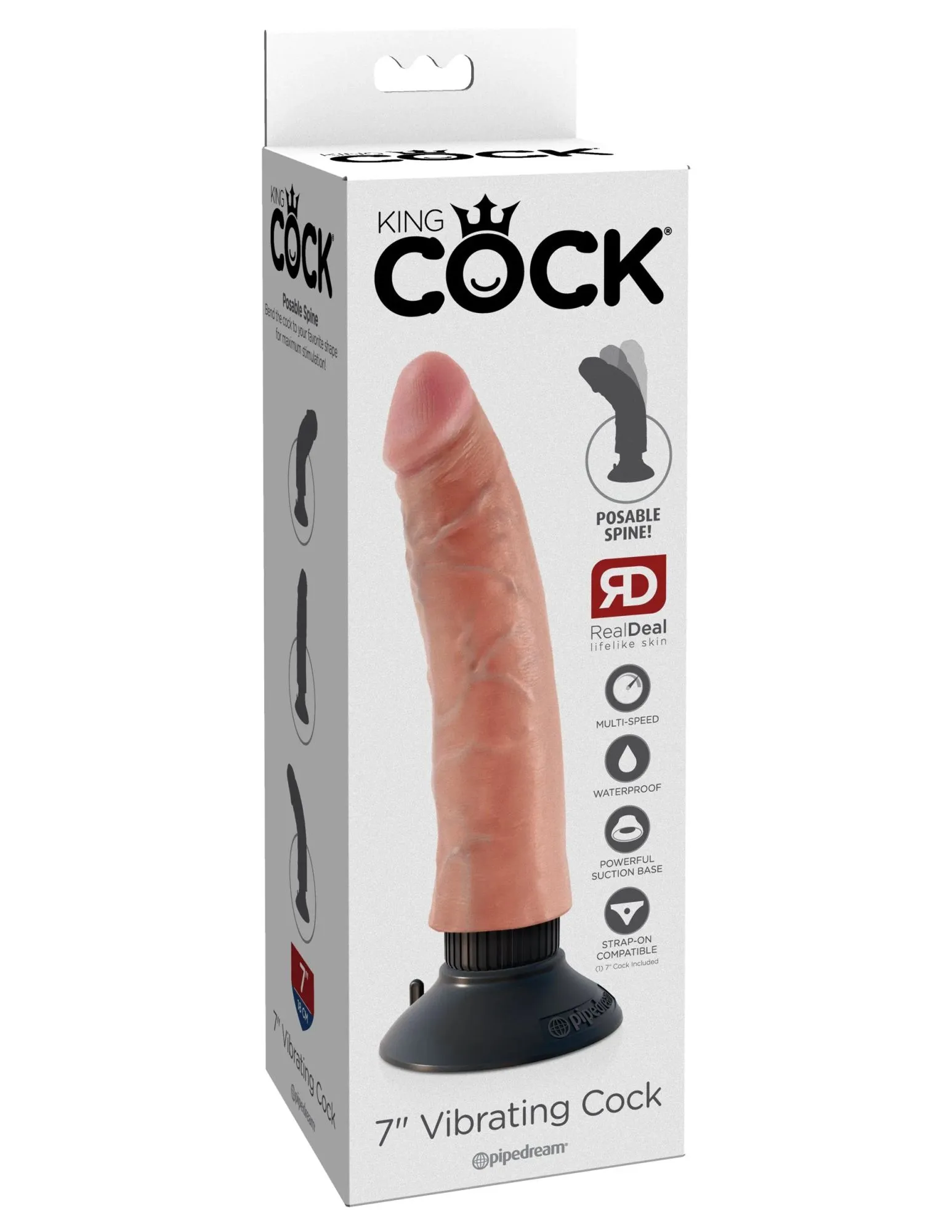 вибратор king cock 7" vibrating cock - flesh pipedream 540221pd в 