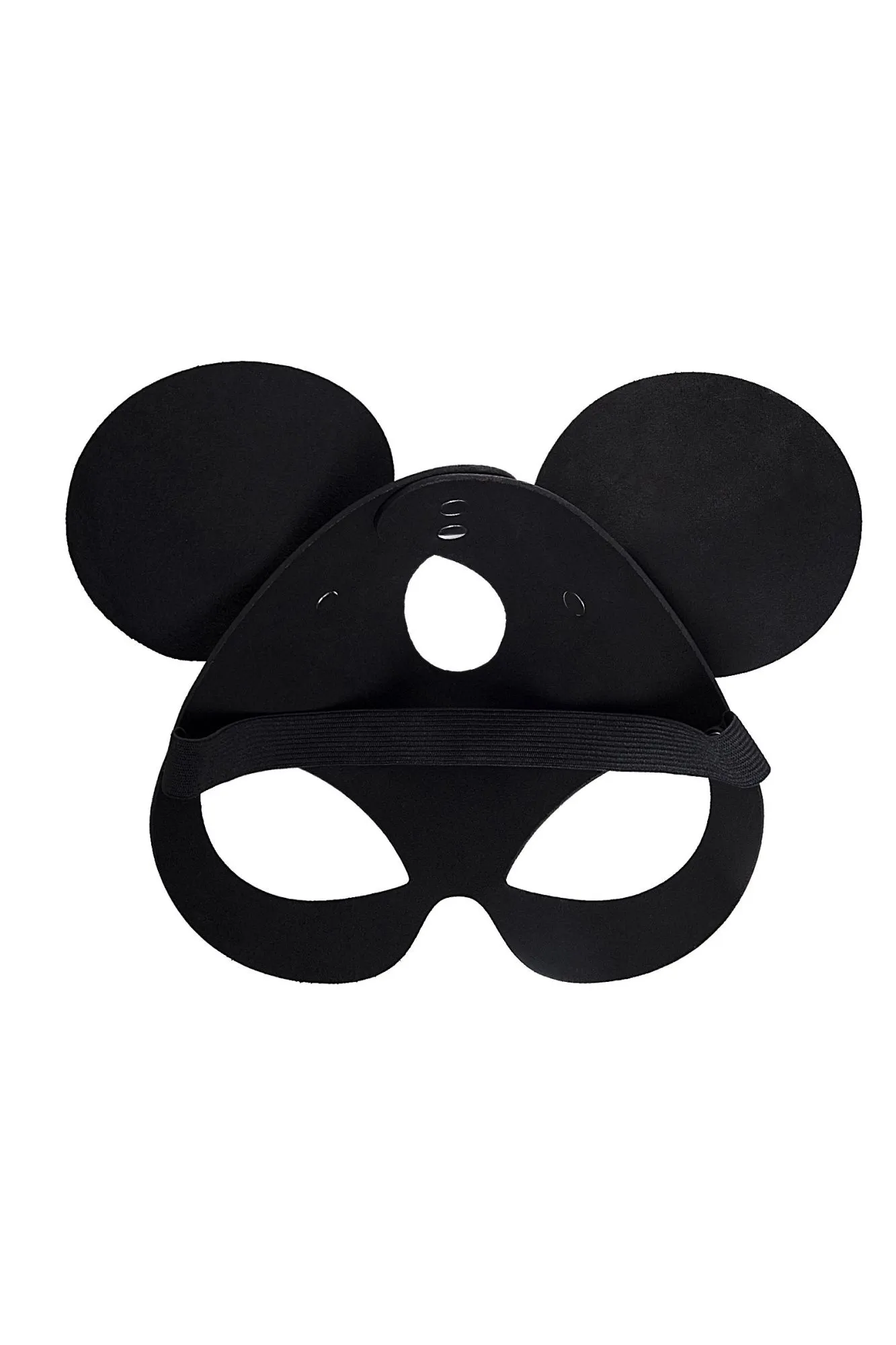 маска pecado bdsm, с ушками мышки, натуральная кожа, черный в 