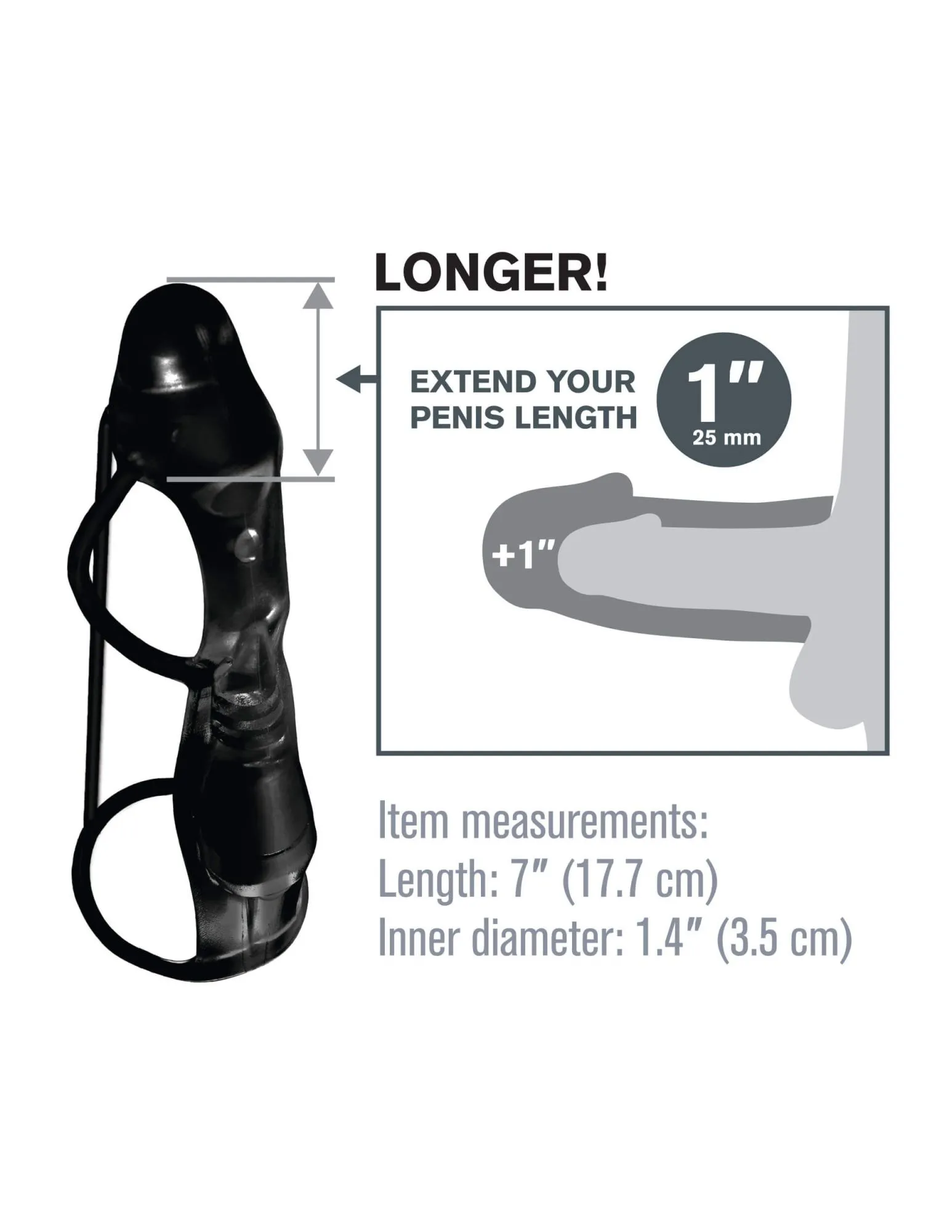 насадка с вибацией pipedream vibrating cock rocket, чёрная в 