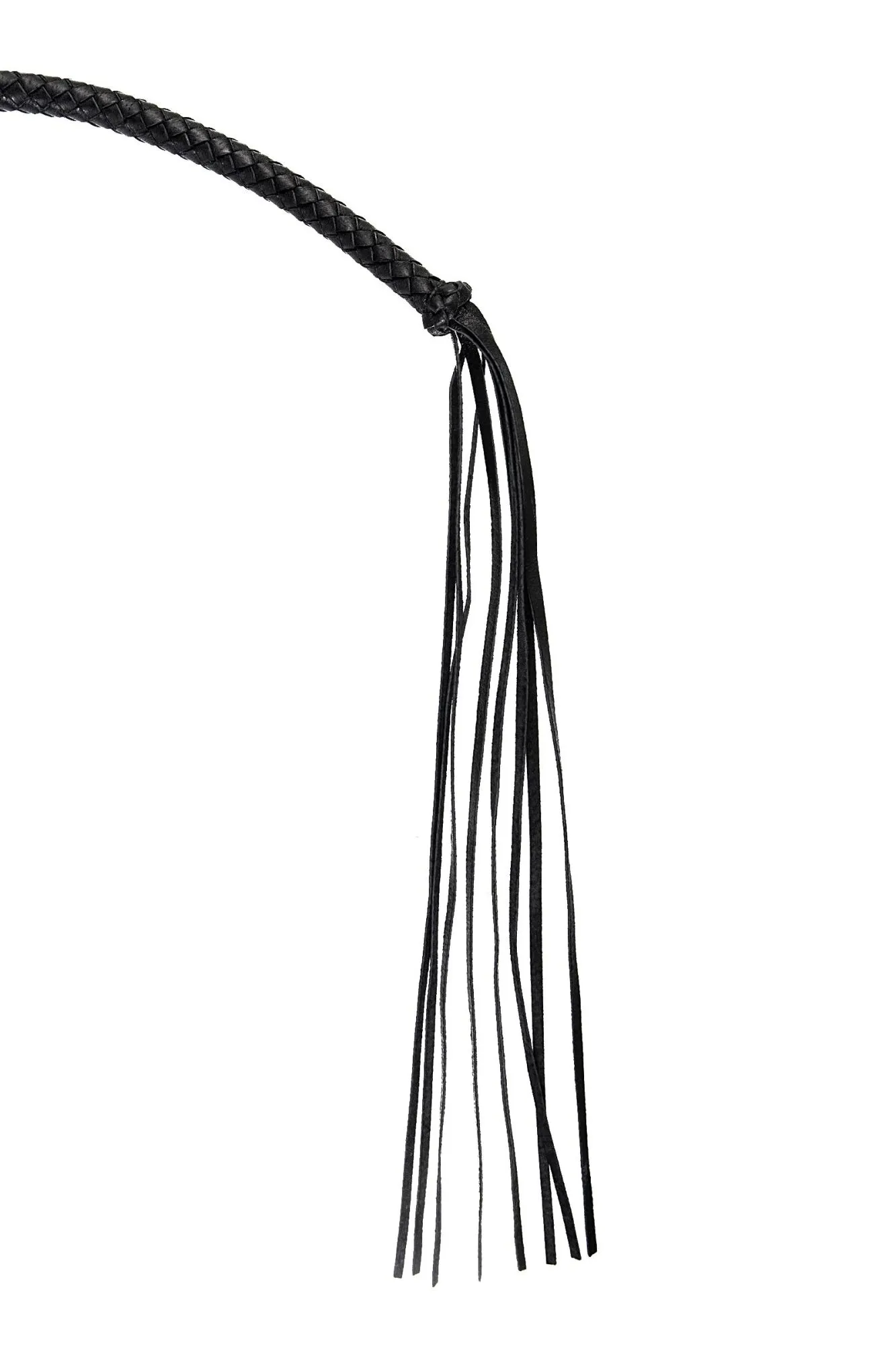кнут плетеный pecado bdsm, натуральная кожа, чёрный, 75 см в 